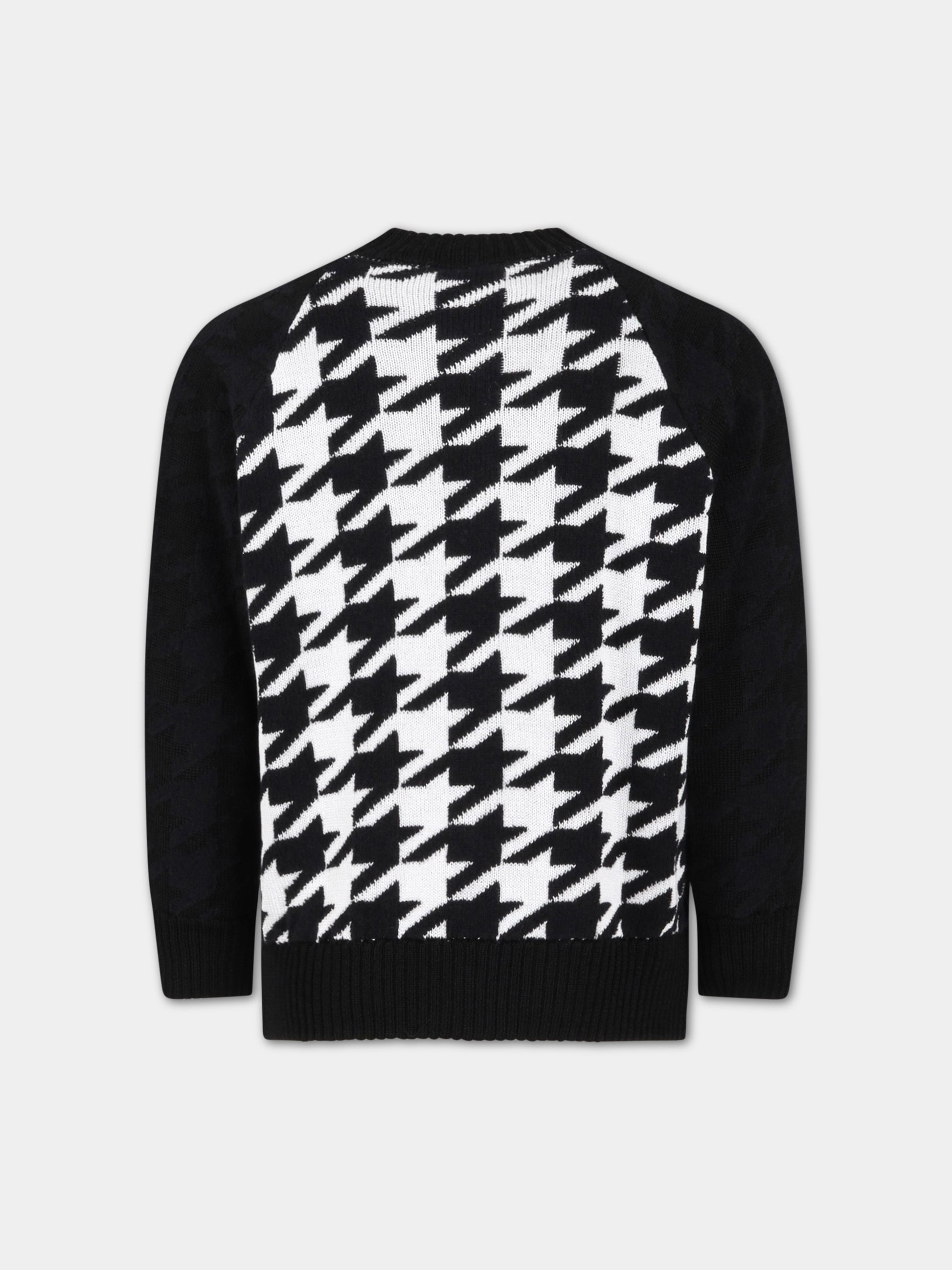 Cardigan nero per bambina con bottoni dorati,Balmain Kids,BS9A30 X0074 930BC