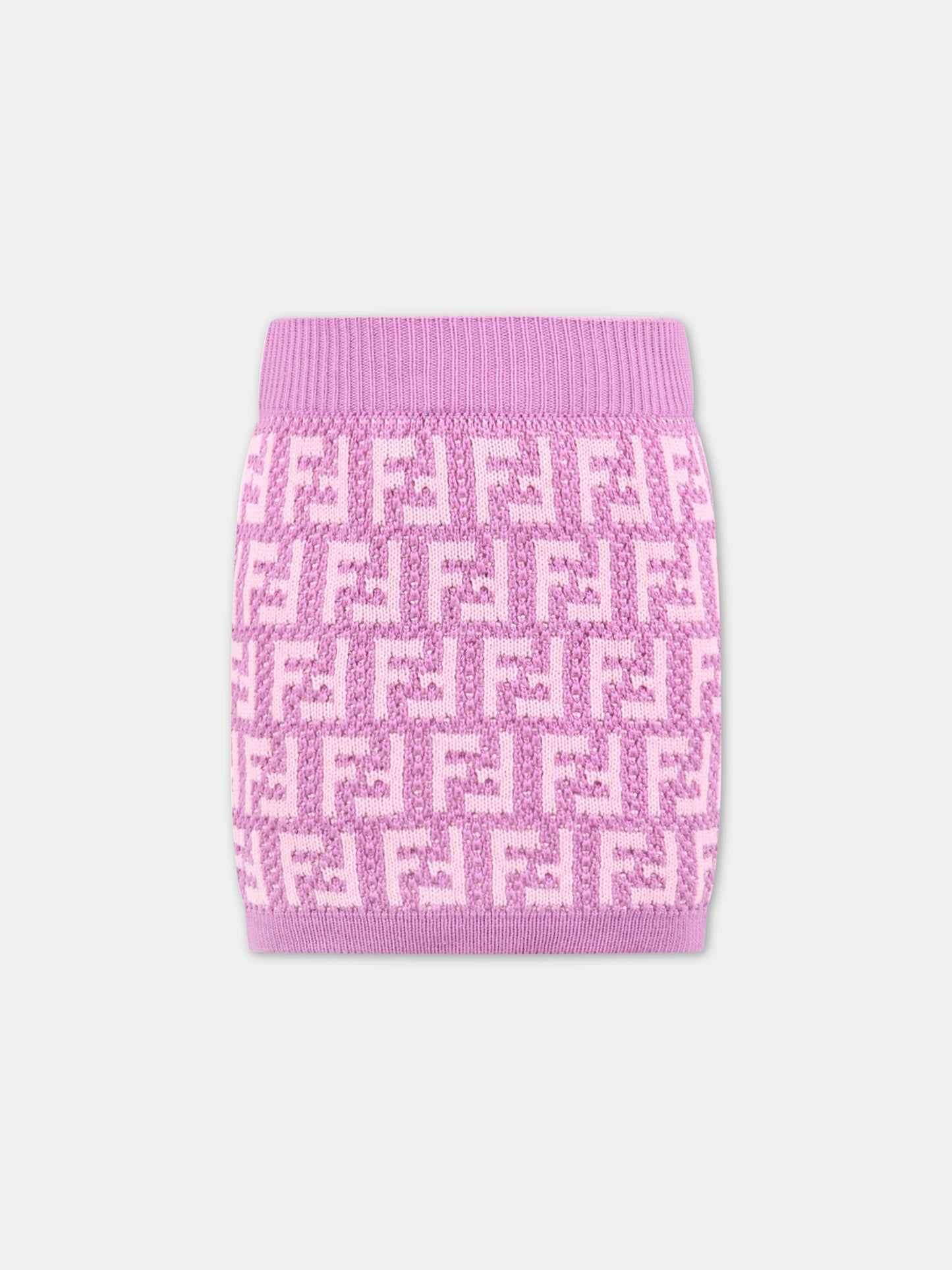 Gonna viola per bambina con FF,Fendi Kids,JFG117 AMJF F10WJ