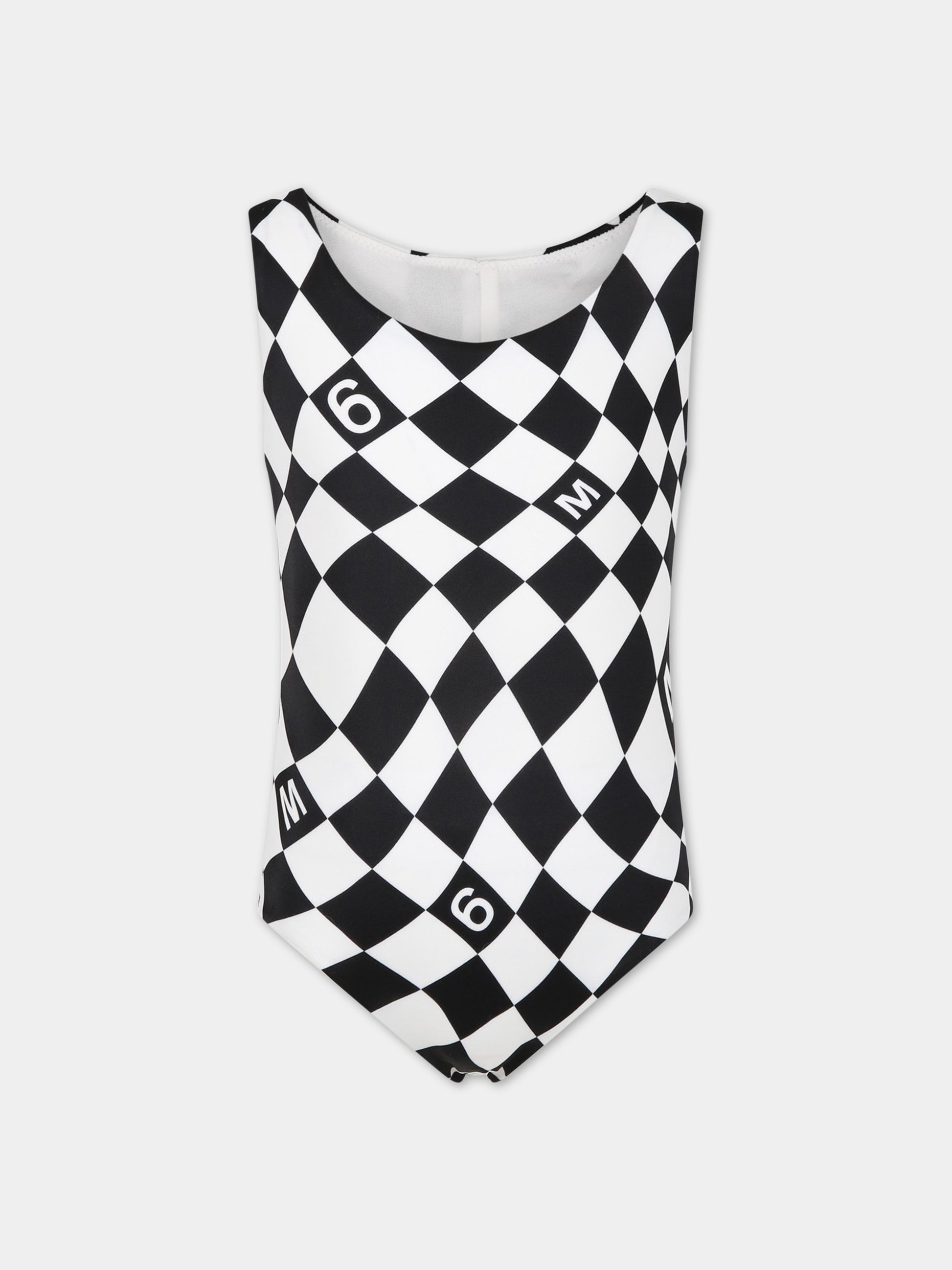 Costume multicolor intero per bambina con logo,Mm6 Maison Margiela,M60360 MM00N M6C01