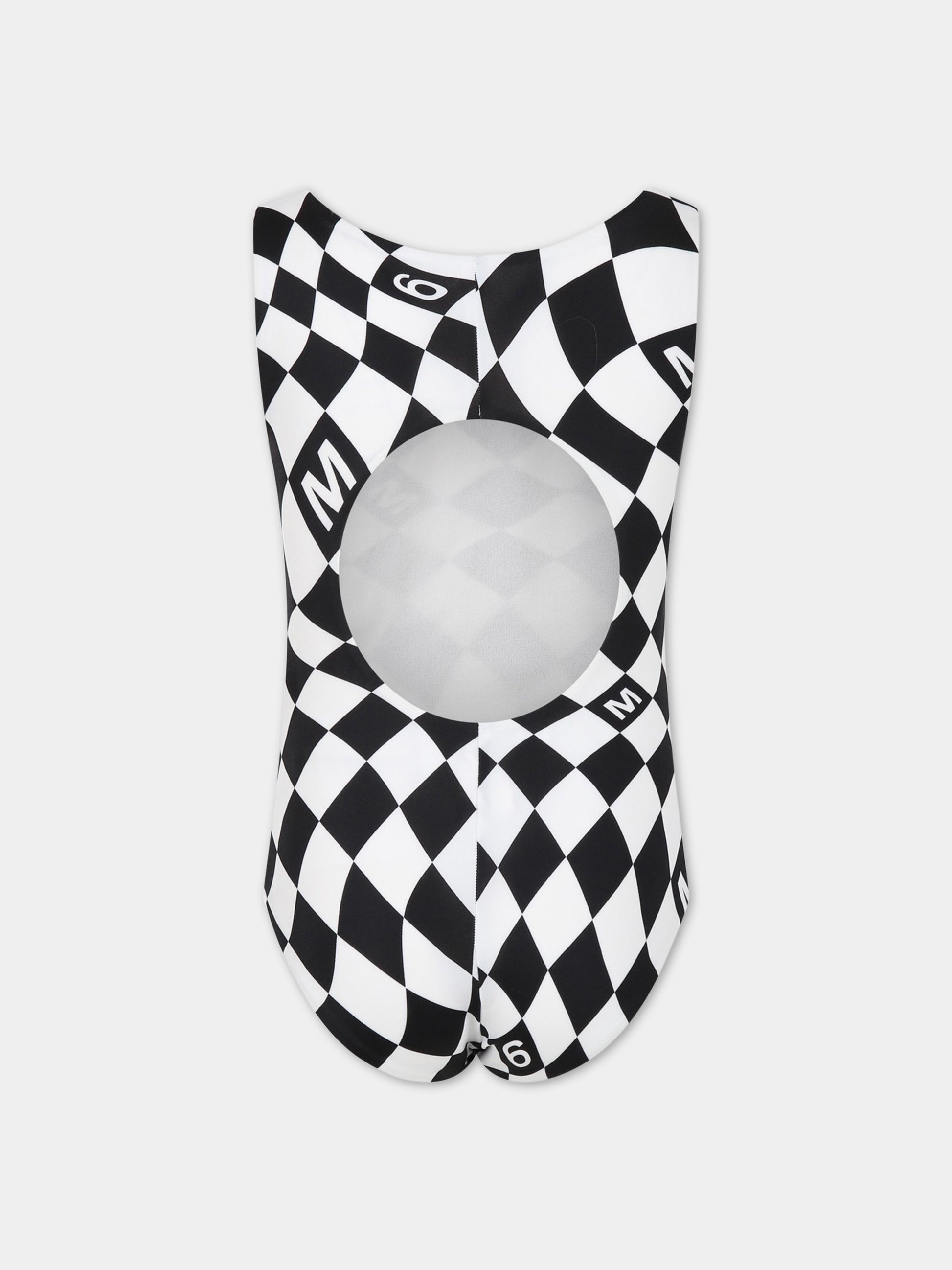 Costume multicolor intero per bambina con logo,Mm6 Maison Margiela,M60360 MM00N M6C01