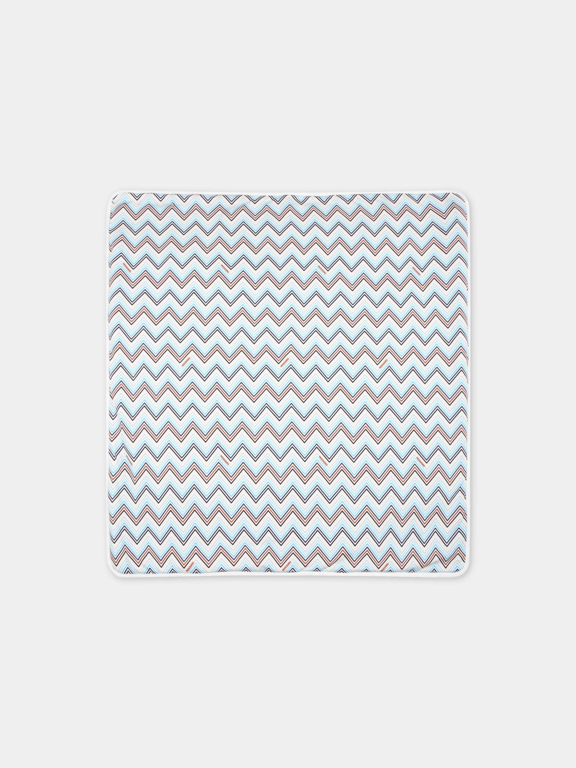 Coperta multicolor per neonato con iconico motivo a chevron,Missoni,MS0010 J0273 100BL