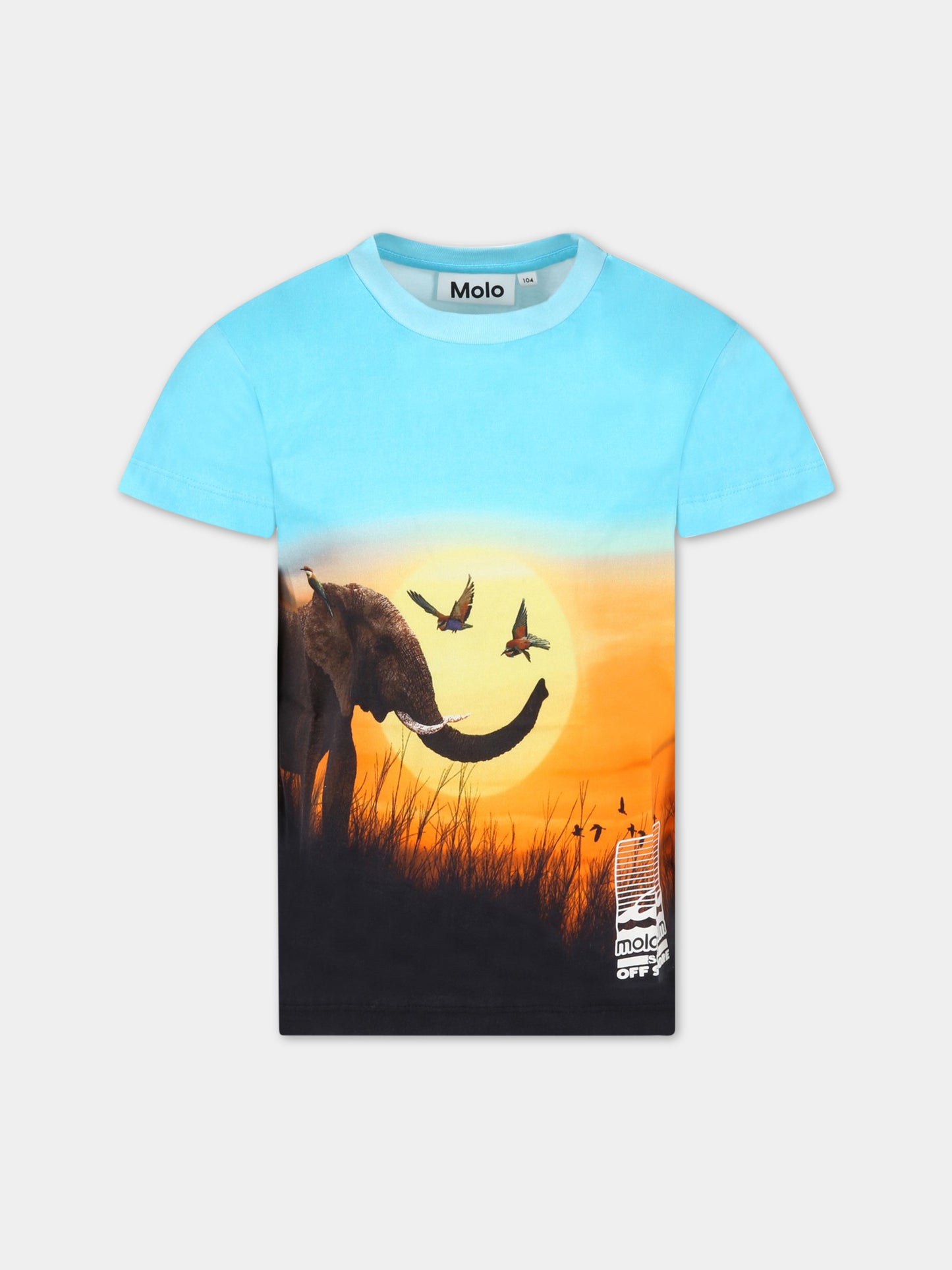 T-shirt multicolor per bambino con elefante,Molo,1S23A202 7907