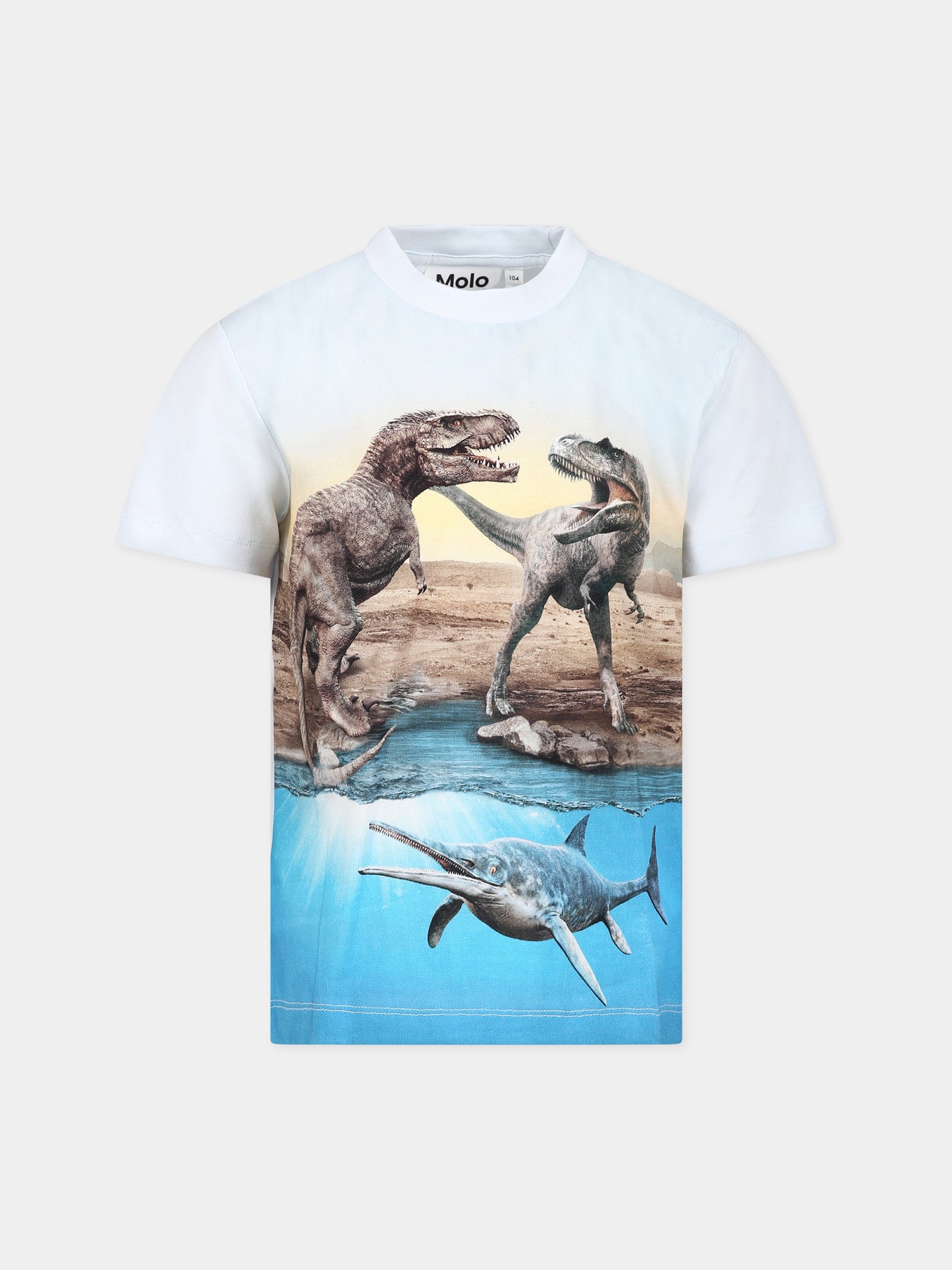 T-shirt multicolor per bambino con stampa dinosauri,Molo,1S23A205 7926