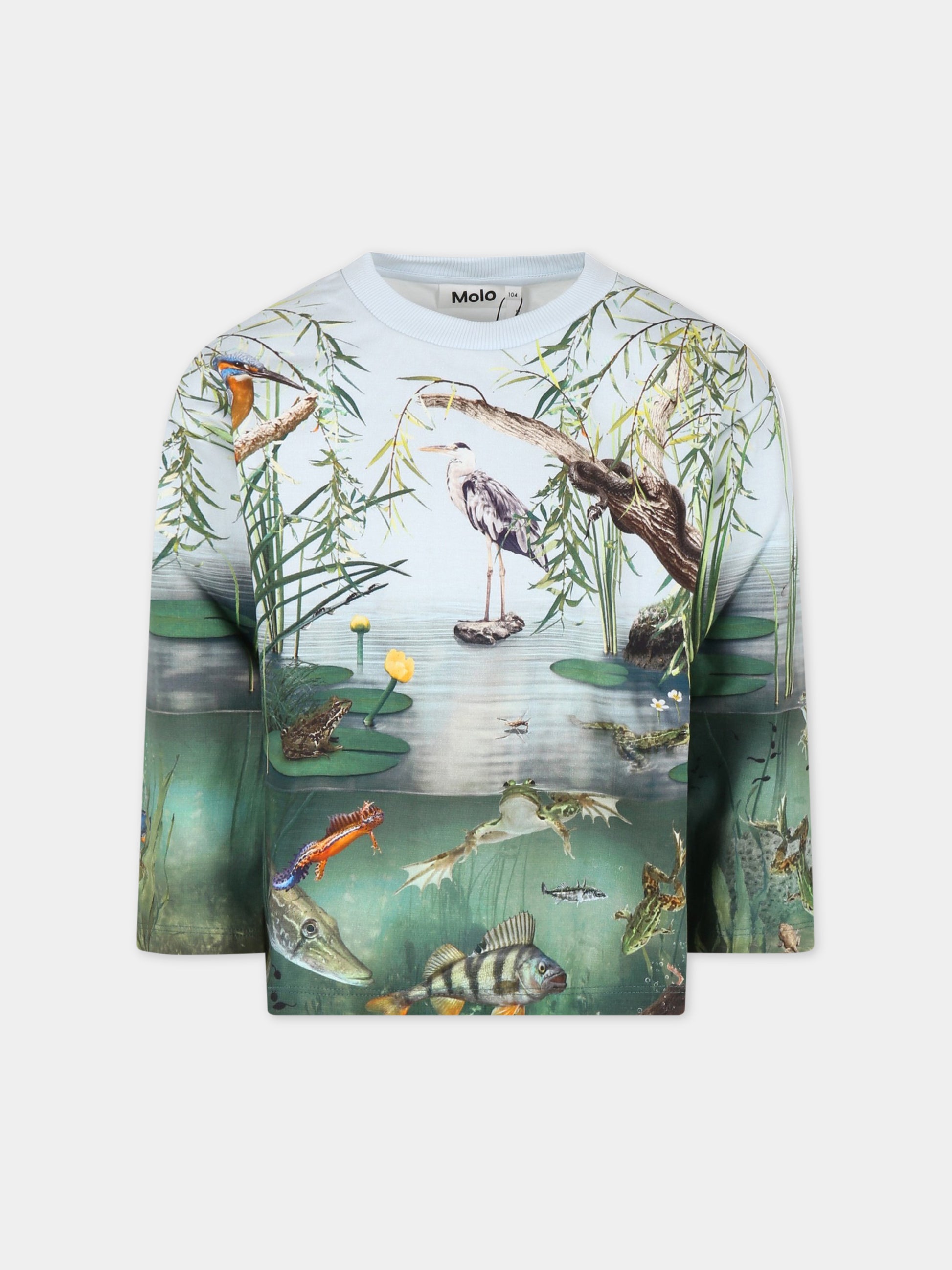 T-shirt multicolor per bambino con stampa,Molo,1S23J203 7965