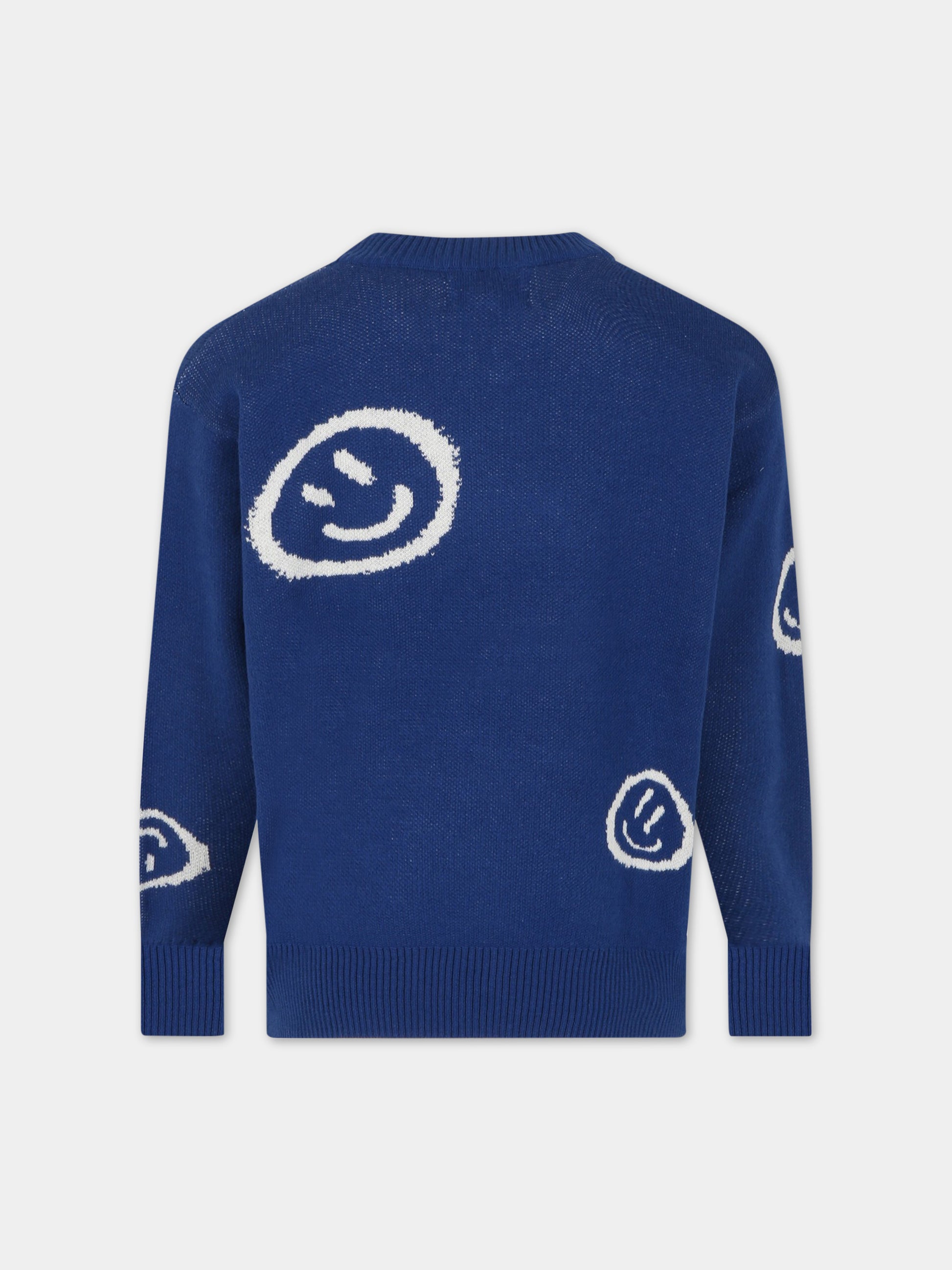 Maglione blu per bambino con smile,Molo,1S23K202 3226