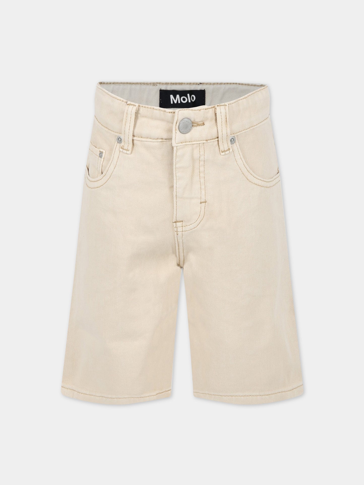 Bermuda beige per bambino con patch logato,Molo,6S23H108 8697