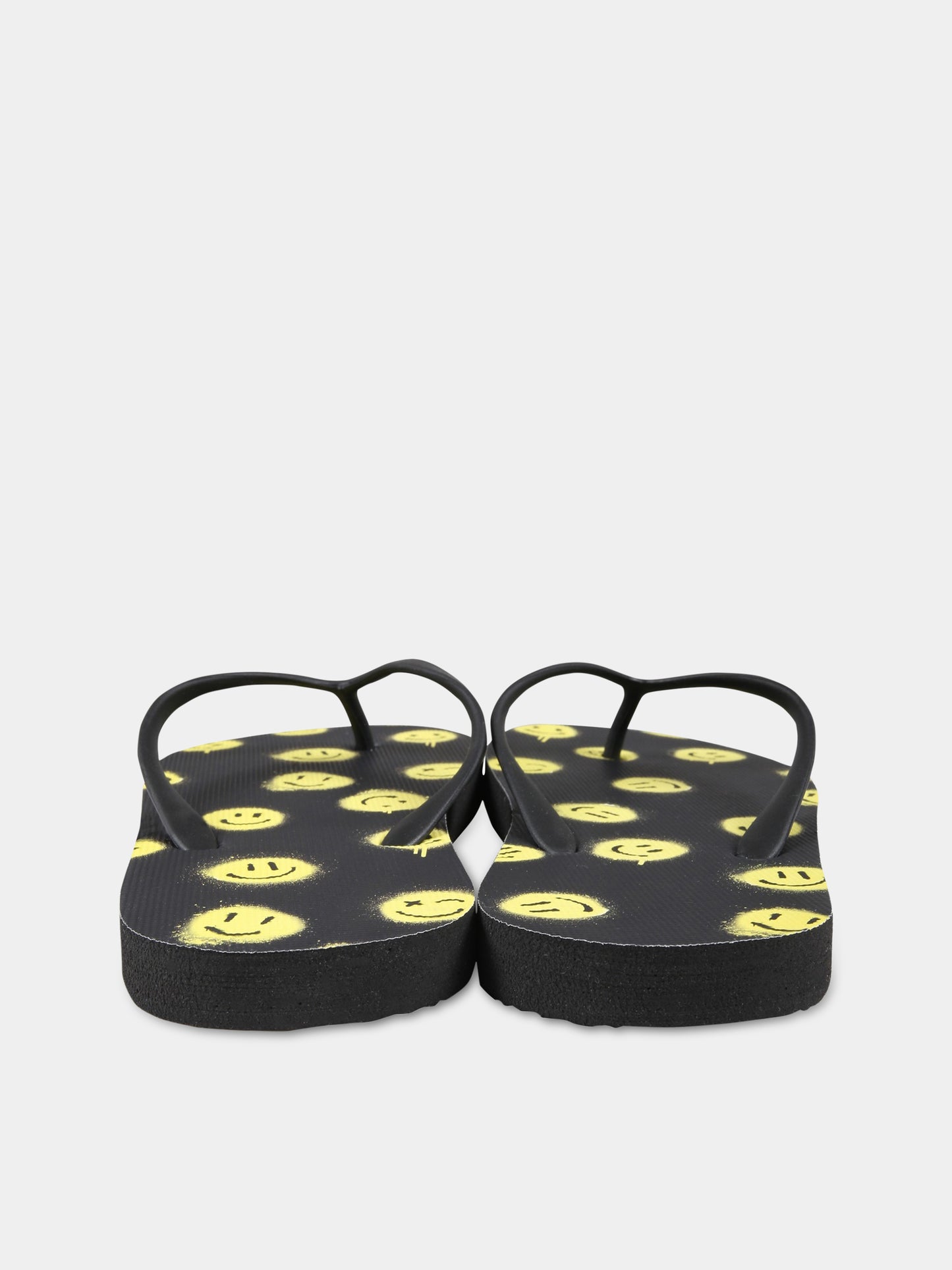 Infradito nere per bambino con smile e logo,Molo,7S23U201 6708