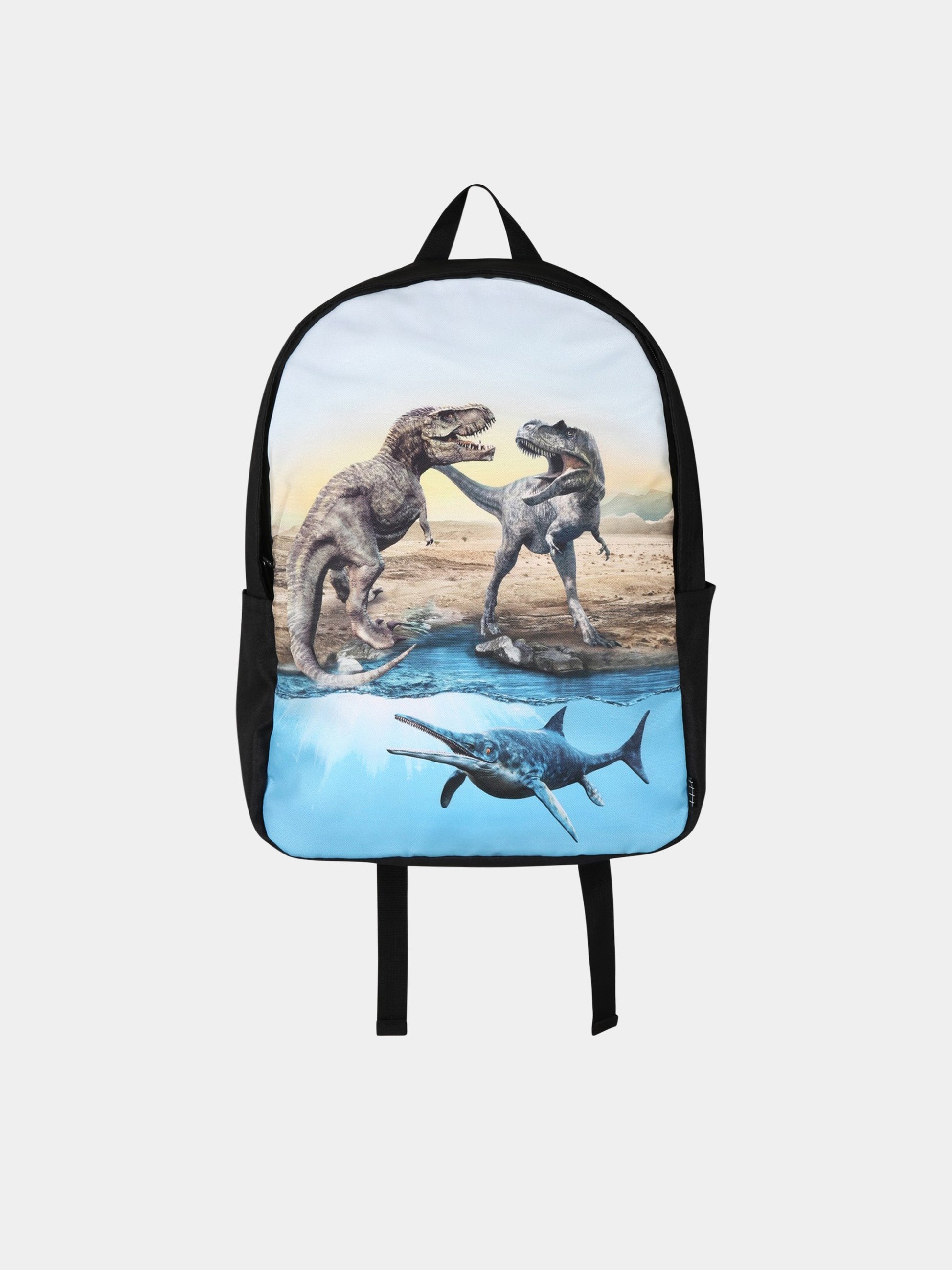 Zaino nero per bambino con stampa dinosauri e squalo,Molo,7S23V201 7926