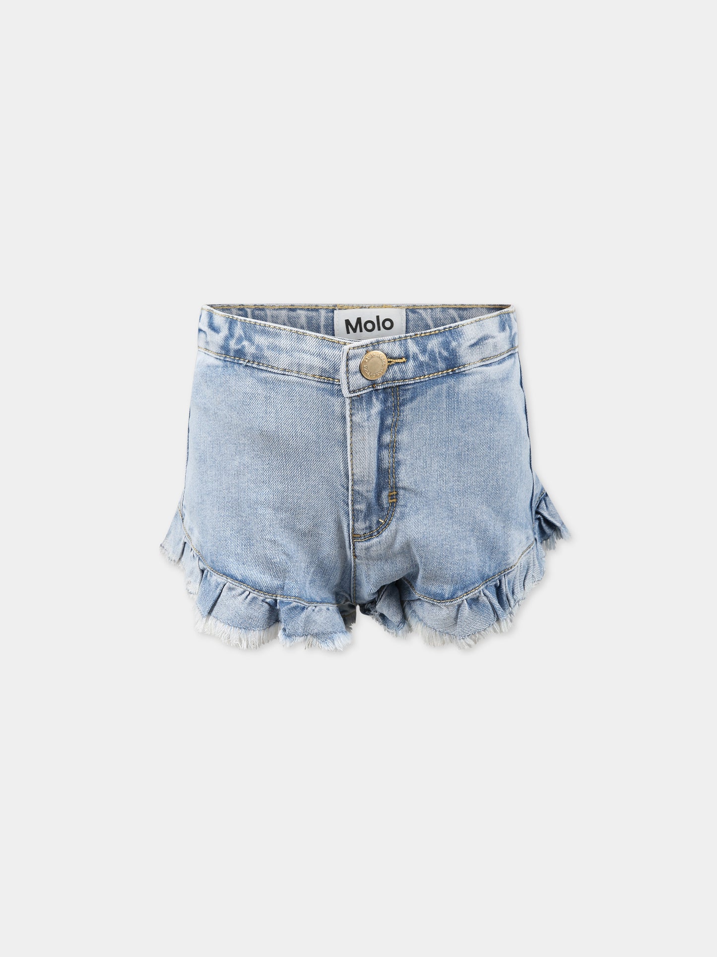 Shorts celeste per bambina,Molo,2S23H114 8752
