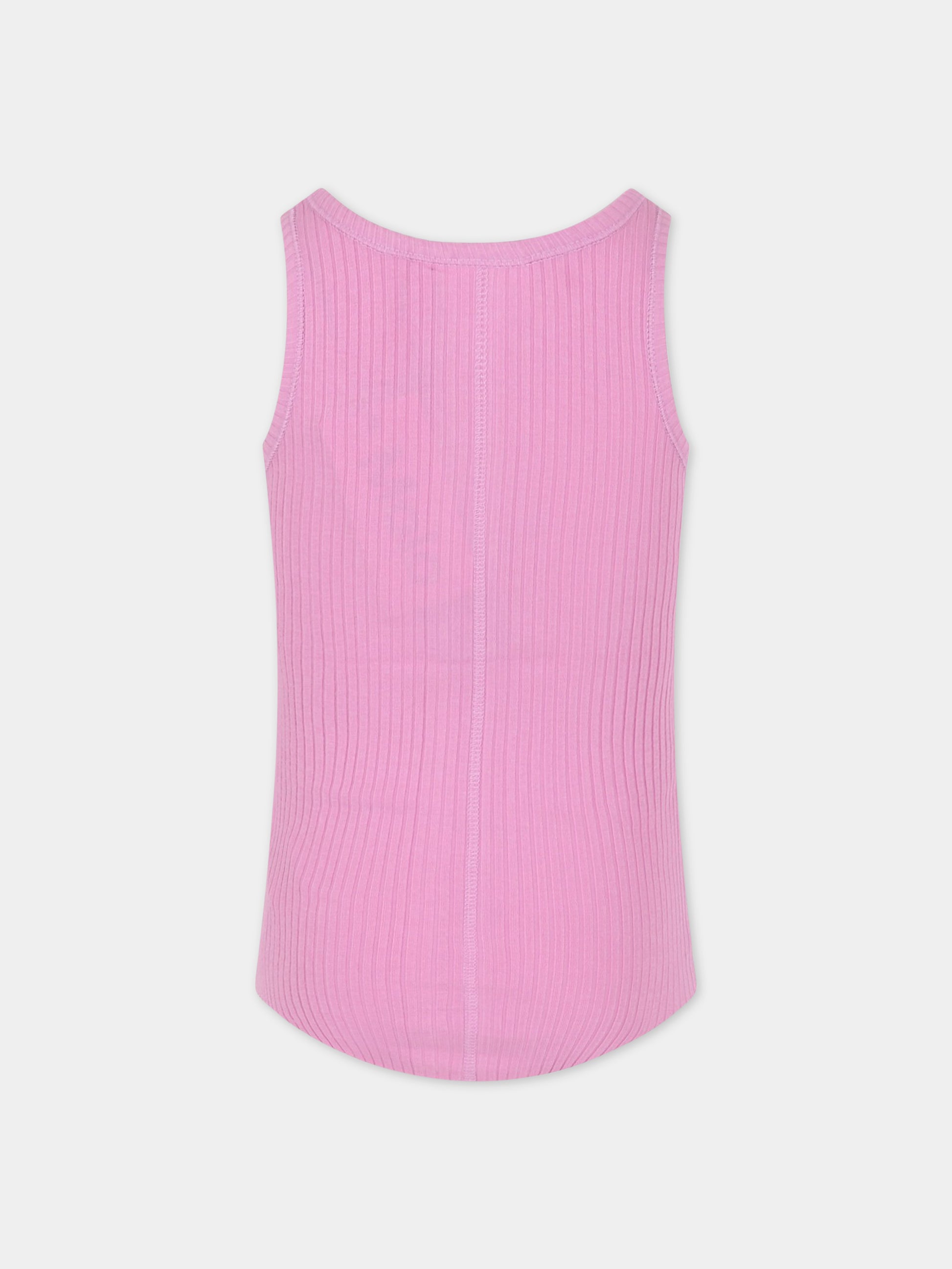 Canotta rosa per bambina con patch logato,Molo,2S23A107 8706