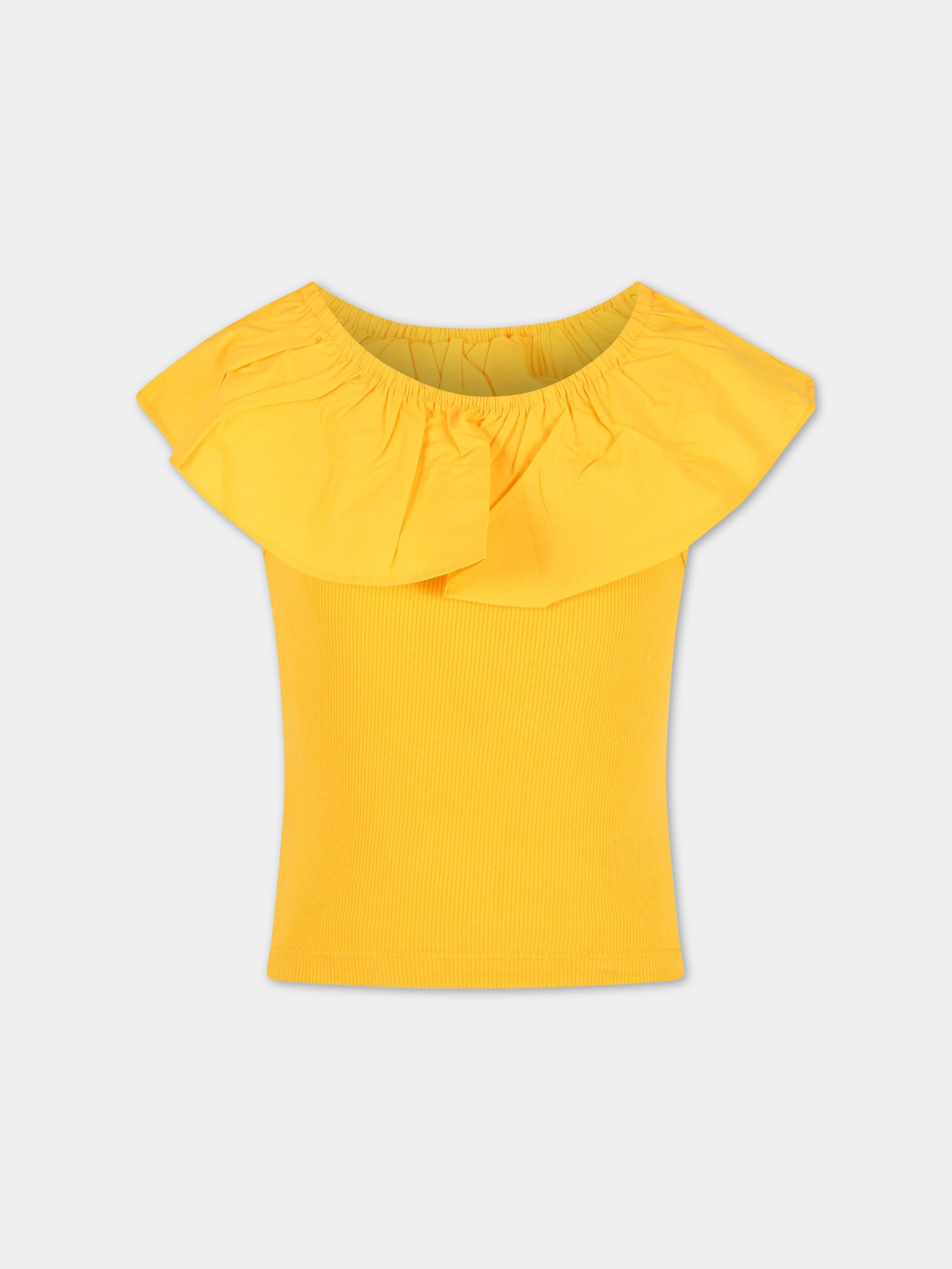 Top giallo per bambina con rouches,Molo,2S23A110 8704