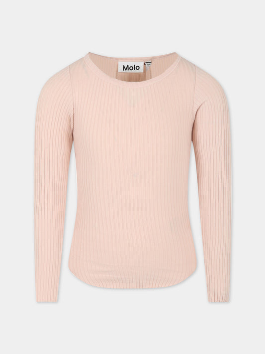 T-shirt rosa per bambina con patch logato,Molo,2S23A401 8151