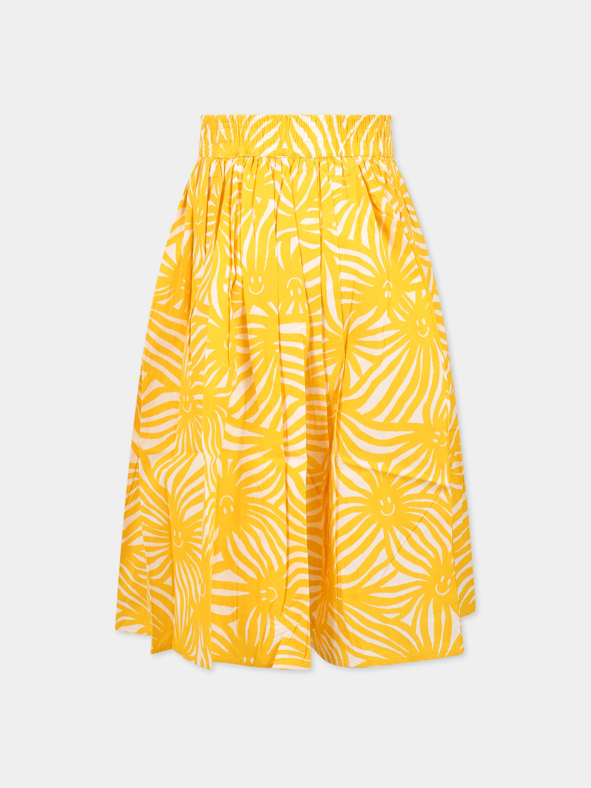Gonna gialla per bambina con stampa raggi di sole,Molo,2S23D105 6749