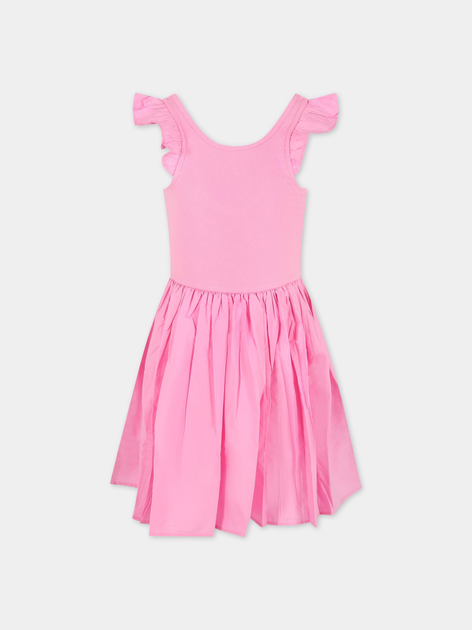 Vestito rosa per bambina con patch logato,Molo,2S23E125 8696