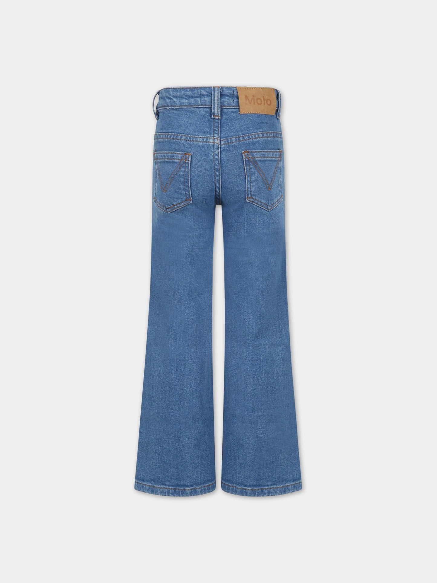 Jeans blu per bambina con patch logato,Molo,2S23I108 8749