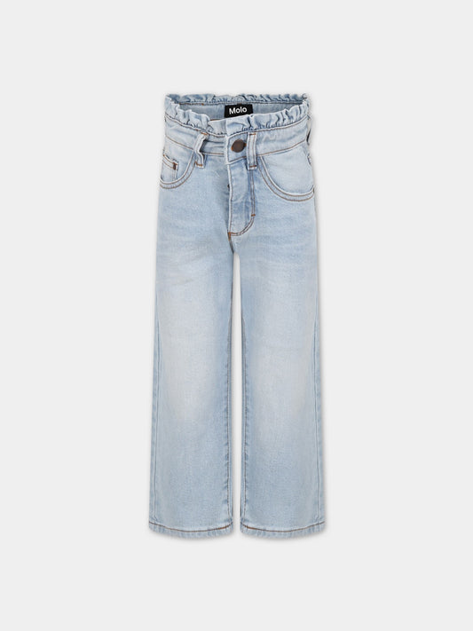 Jeans celesti per bambina con patch logato,Molo,2S23I111 8519