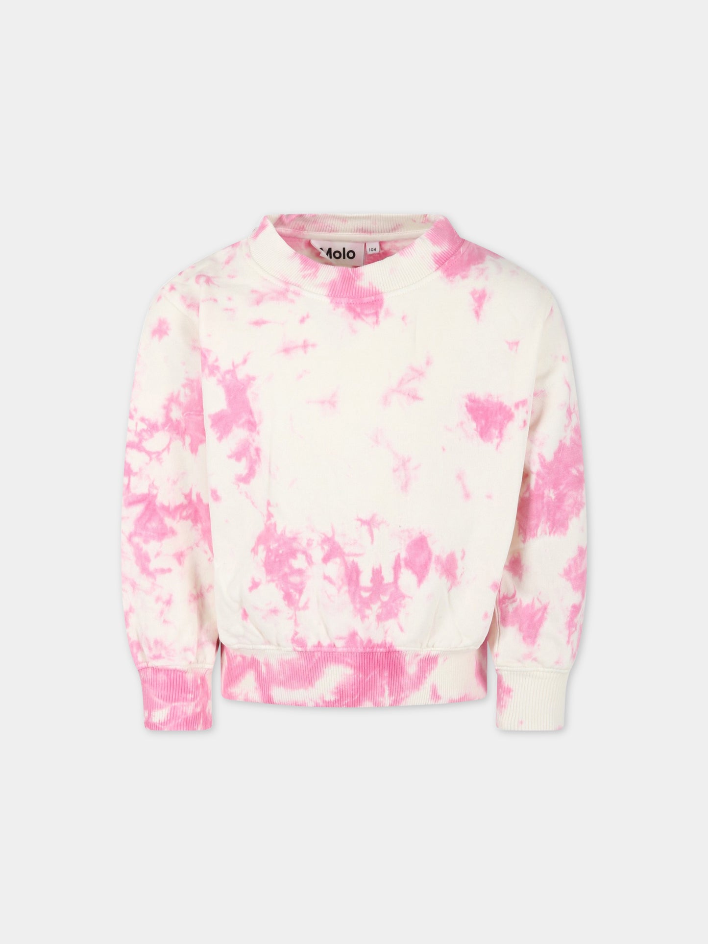 Felpa tie-dye per bambina con patch logato,Molo,2S23J201 6719