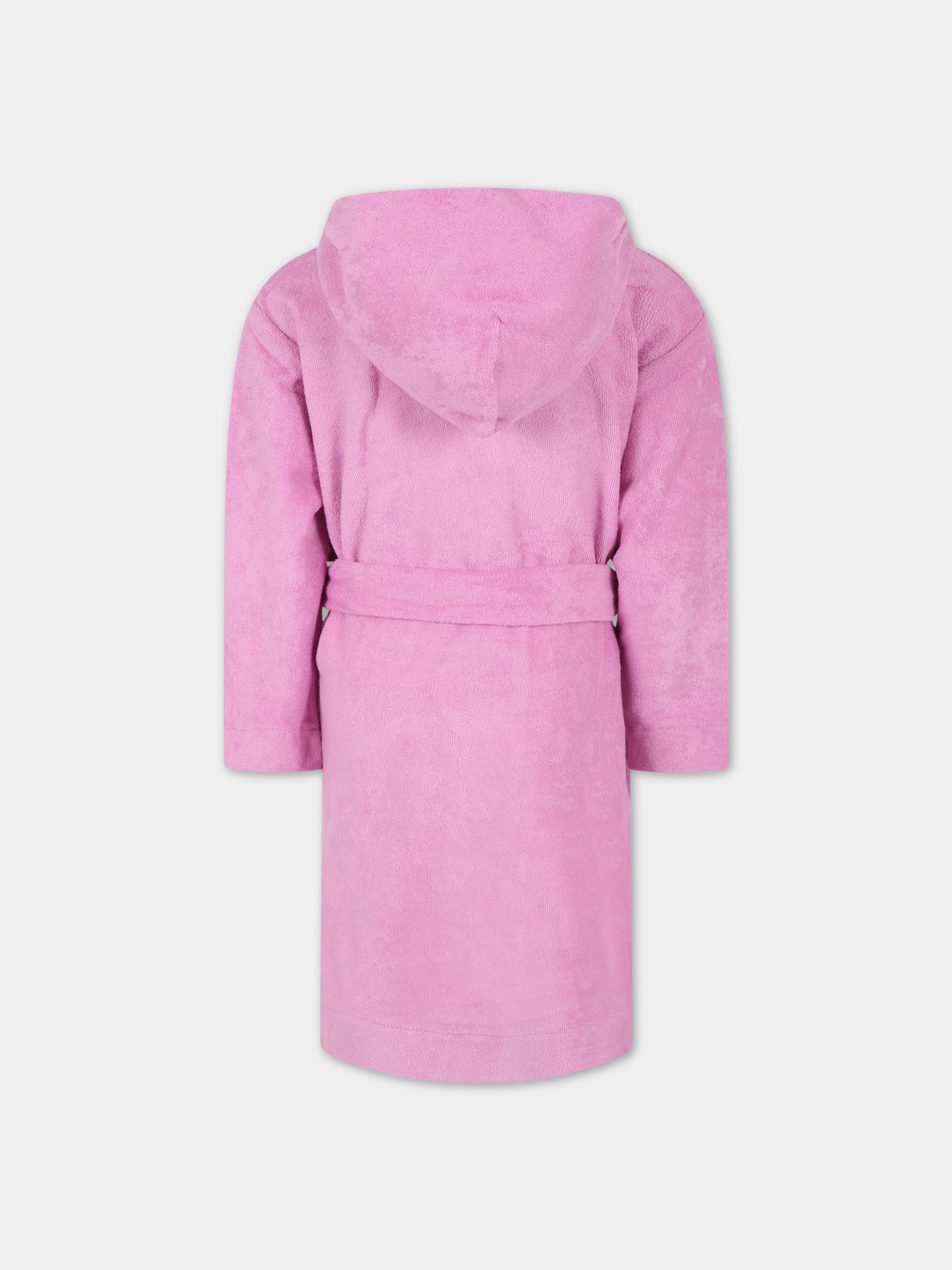 Accappatoio rosa per bambina con patch logato,Molo,7S23W402 8706