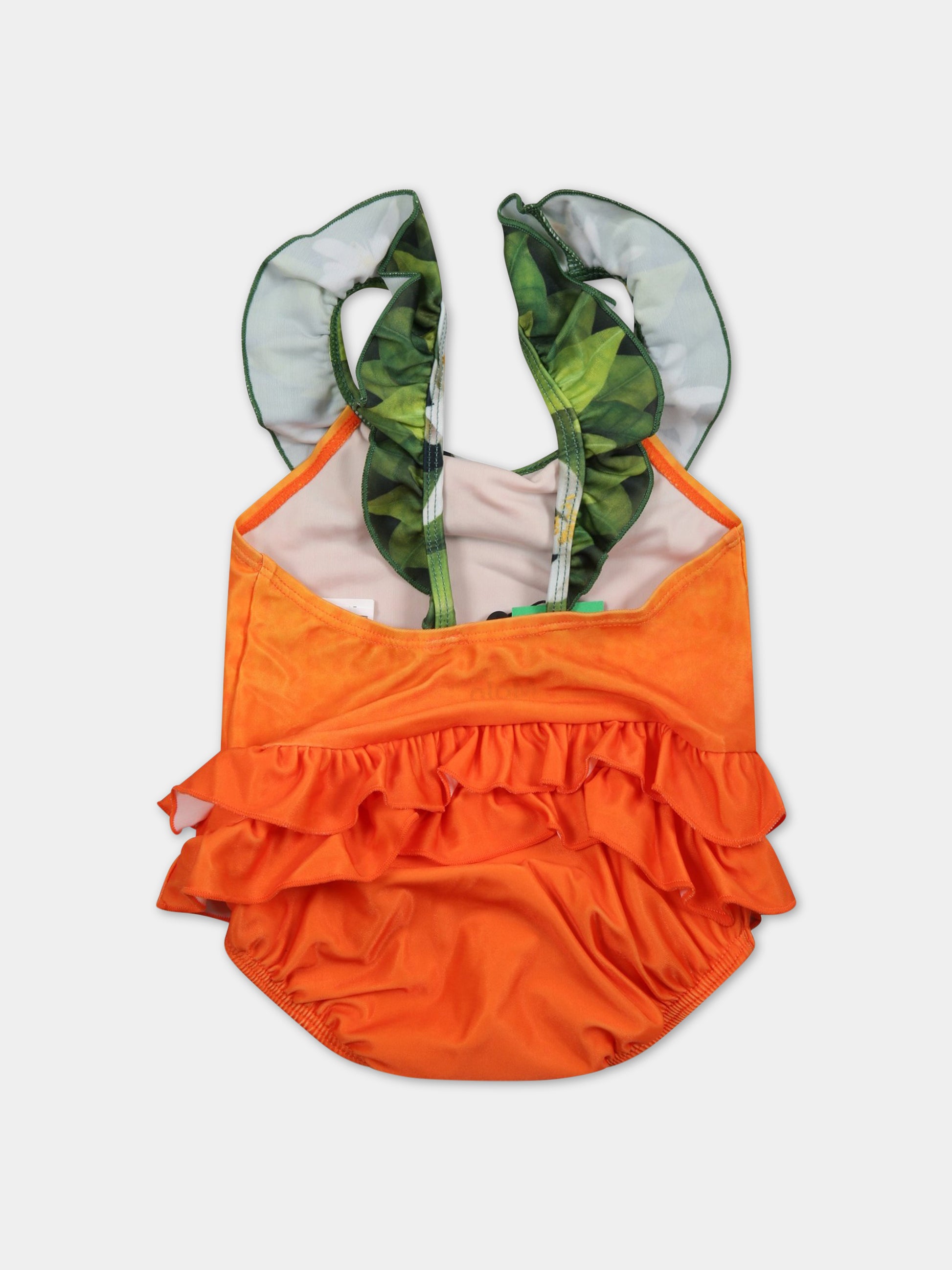 Costume intero arancione per neonata  con logo,Molo,8S23P501 7882