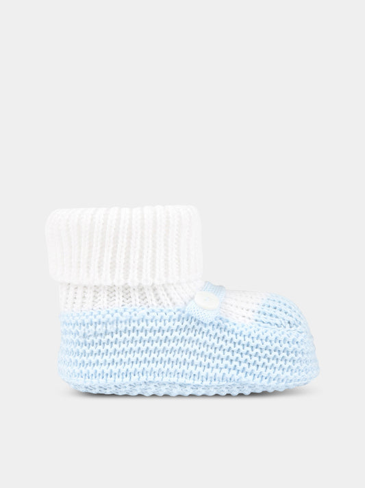 Babbucce multicolor per neonato,Little Bear,6112 BIANCO/CIELO