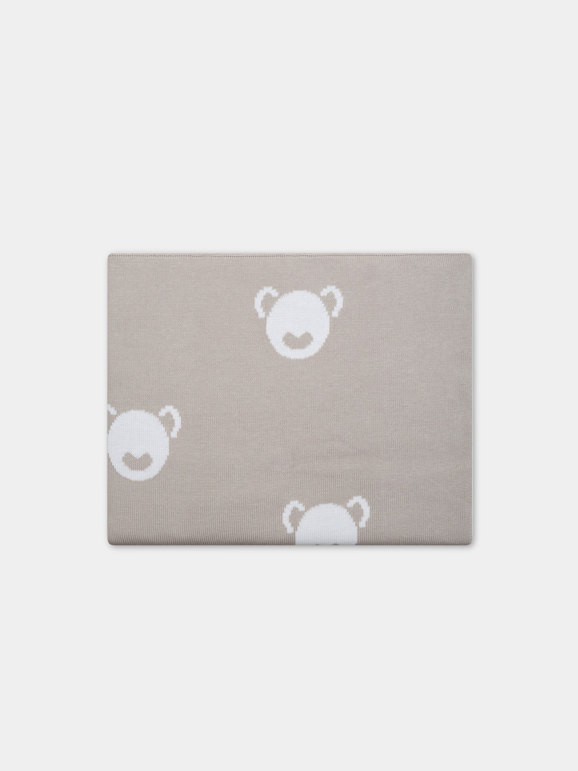 Coperta beige per neonati,Little Bear,6105 CORDA/BIANCO