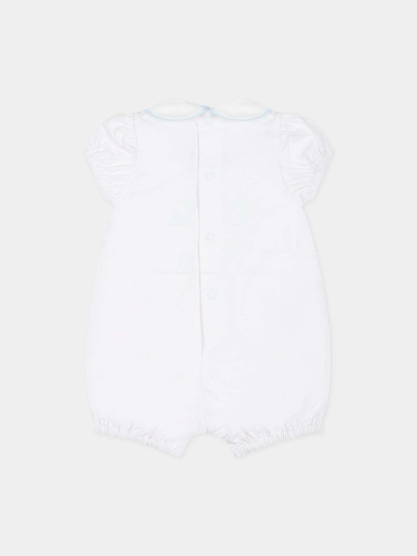 Pagliaccetto bianco per neonato con scritta  Little Bro ,Little Bear,6049 BIANCO/CIELO