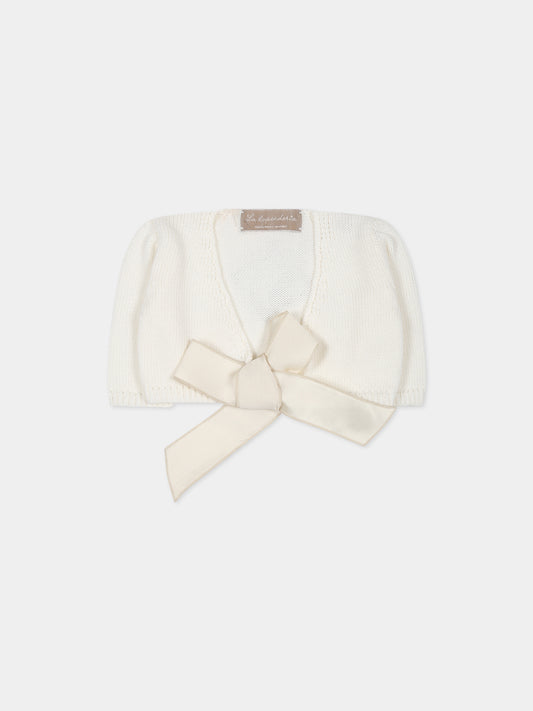 Cardigan bianco per neonata,La Stupenderia,SJSC72102 X50