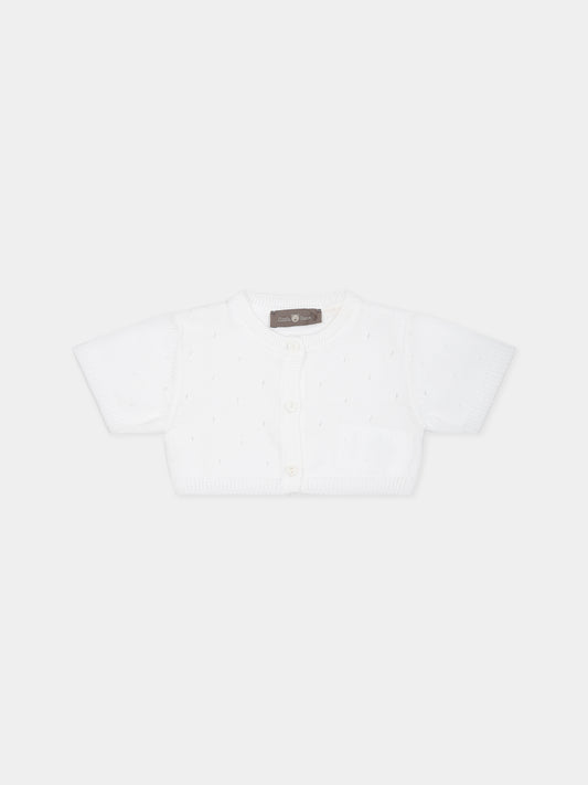 Cardigan bianco per neonata,Little Bear,6163 BIANCO