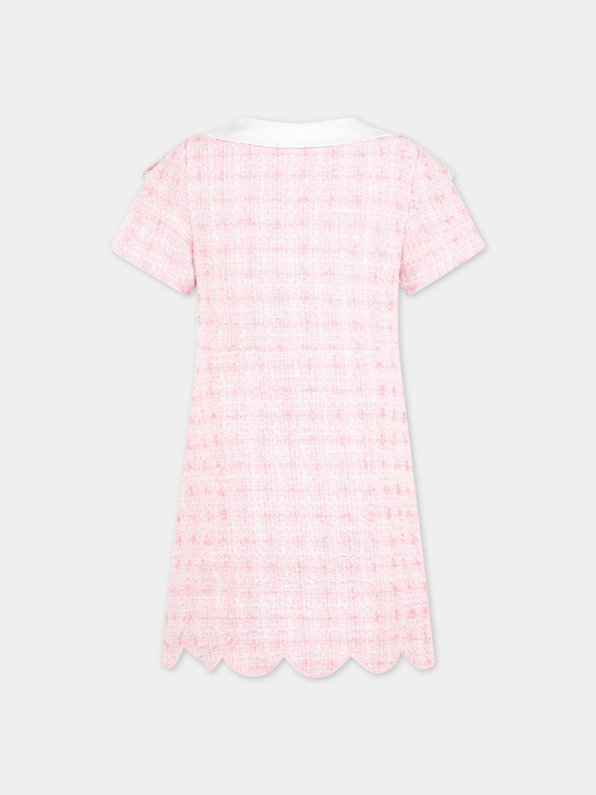 Vestito rosa per bambina con dettagli in pizzo,Self-portrait,RS23 714S P 22458527