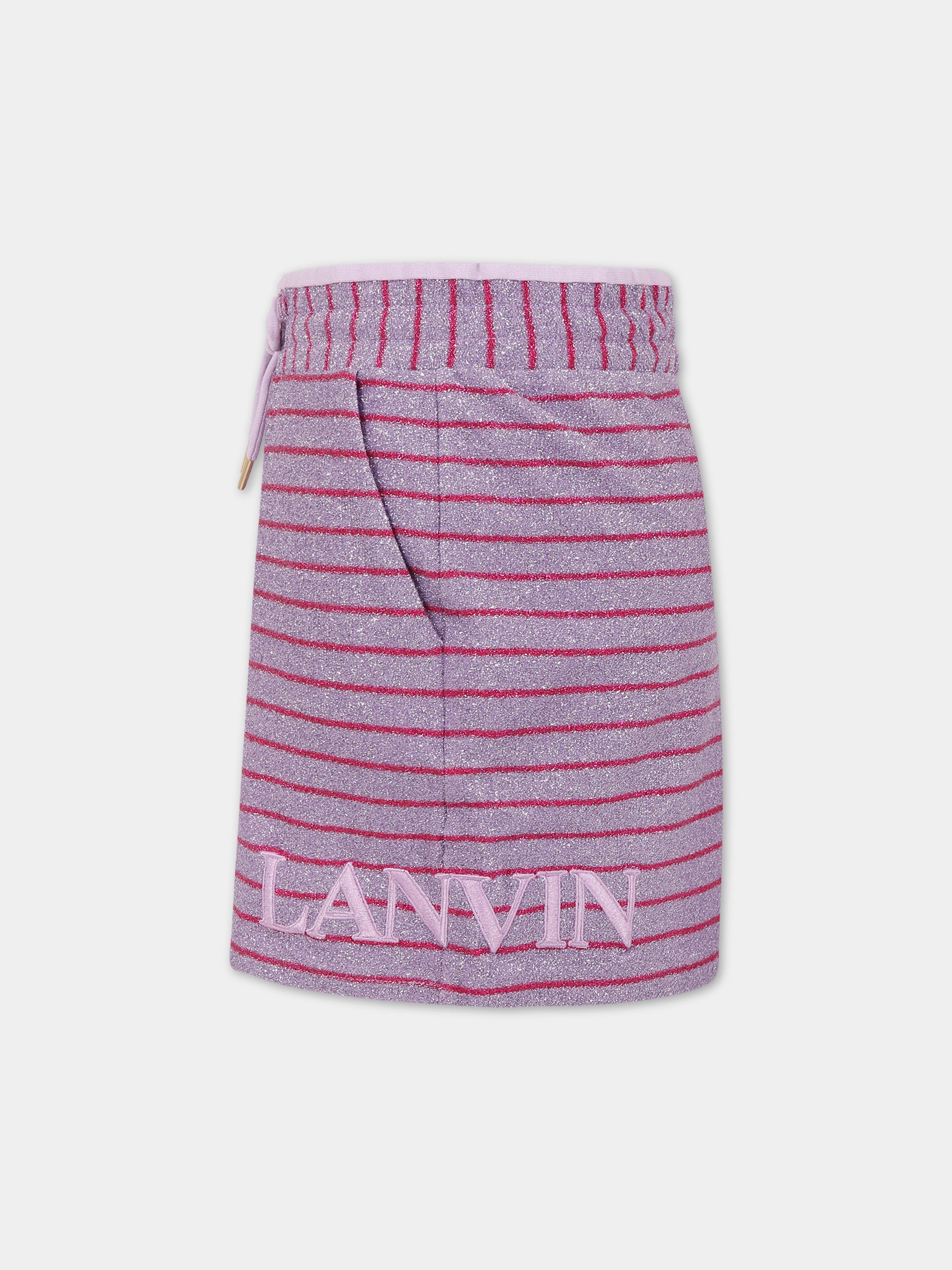 Gonna viola per bambina con logo,Lanvin Petite,N13022 933