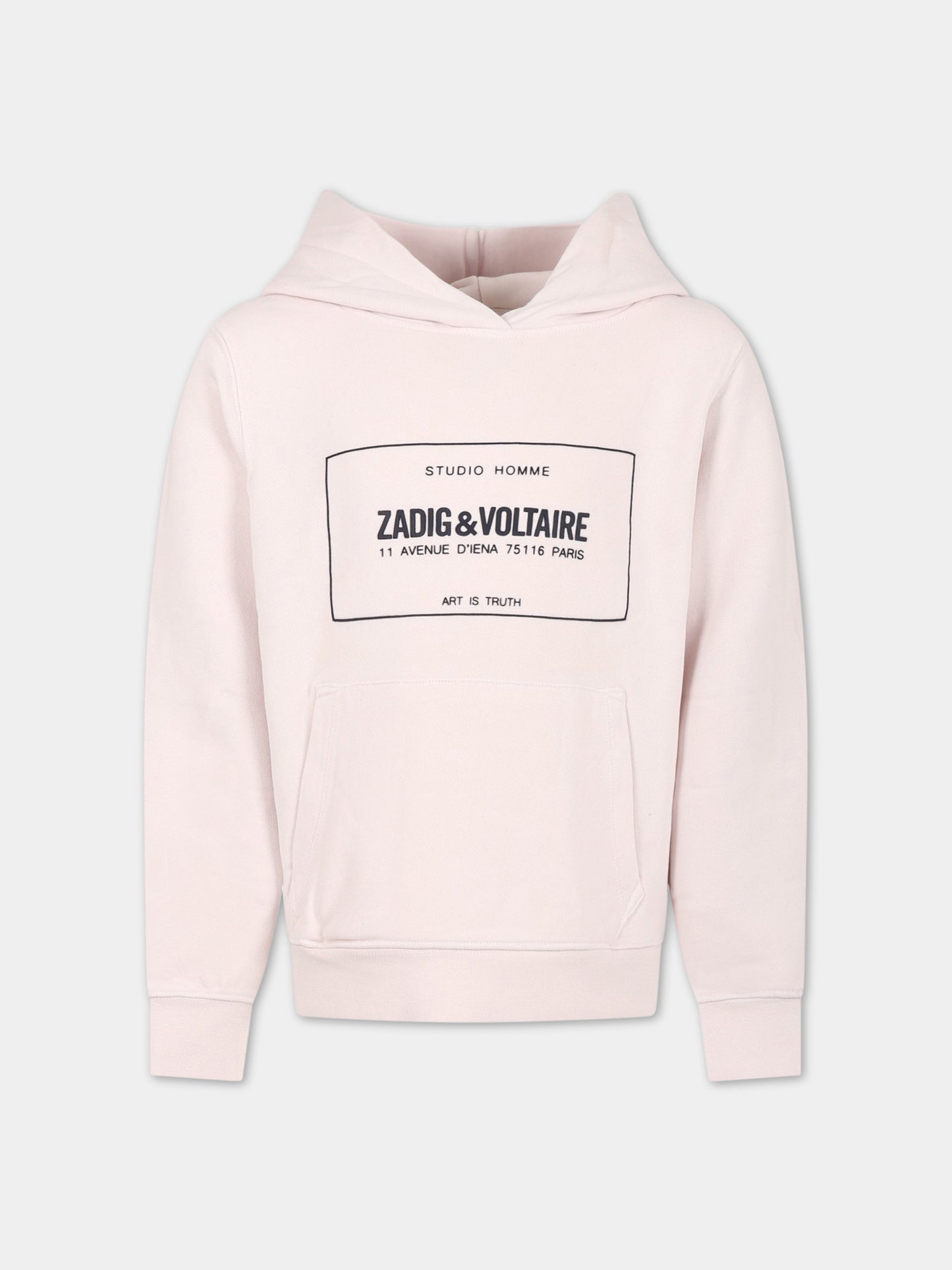 Felpa rosa con cappuccio per bambino,Zadig & Voltaire Kids,X25364 938