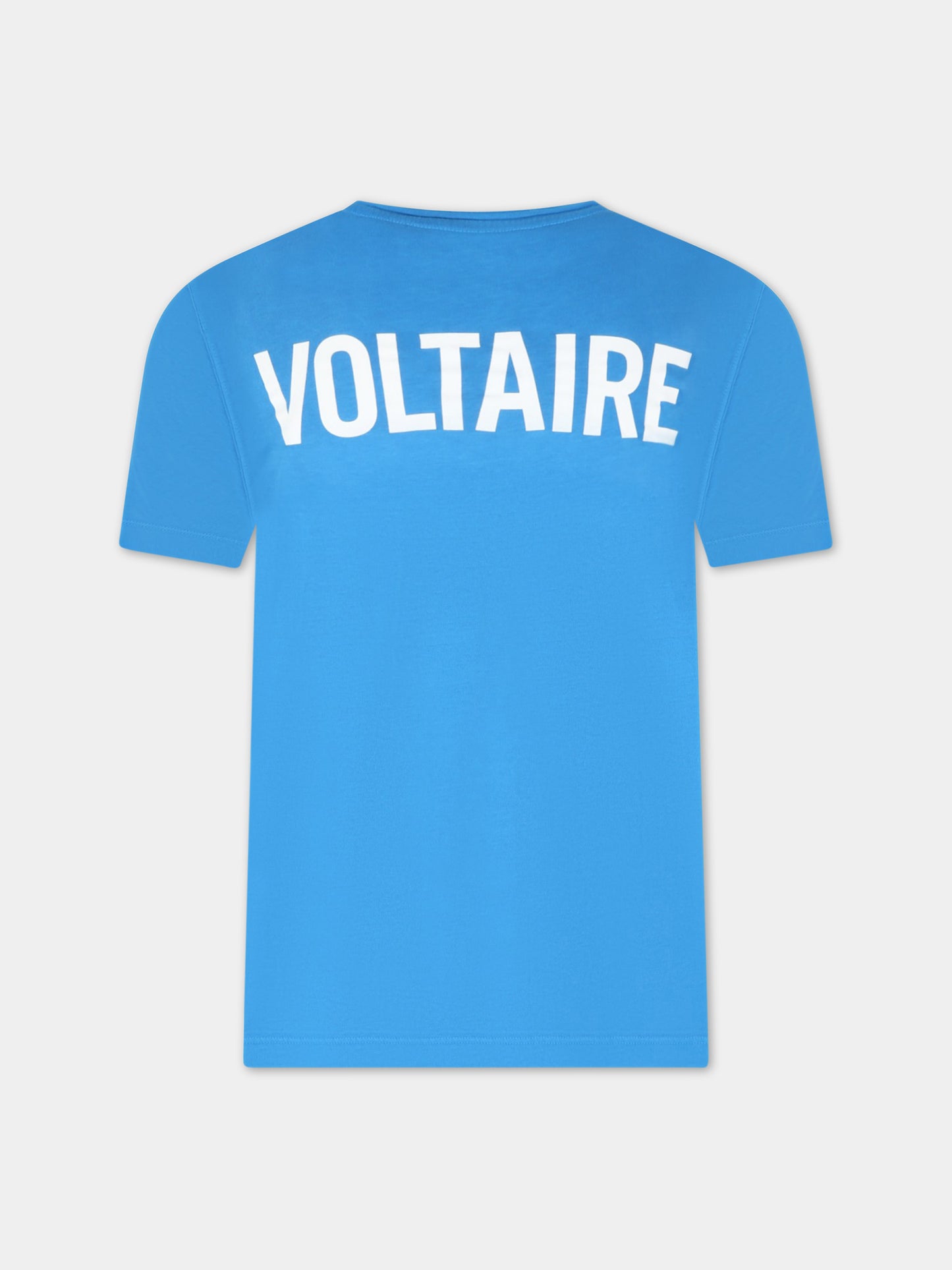 T-shirt azzurra per bambino con logo bianco,Zadig & Voltaire Kids,X25356 869