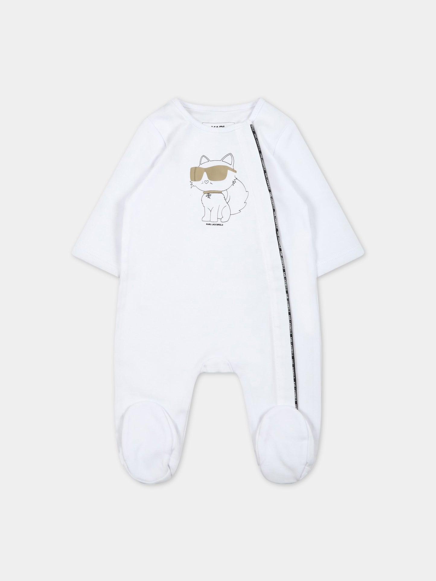 Set bianco per neonata con Choupette e logo,Karl Lagerfeld Kids,Z98125 10P