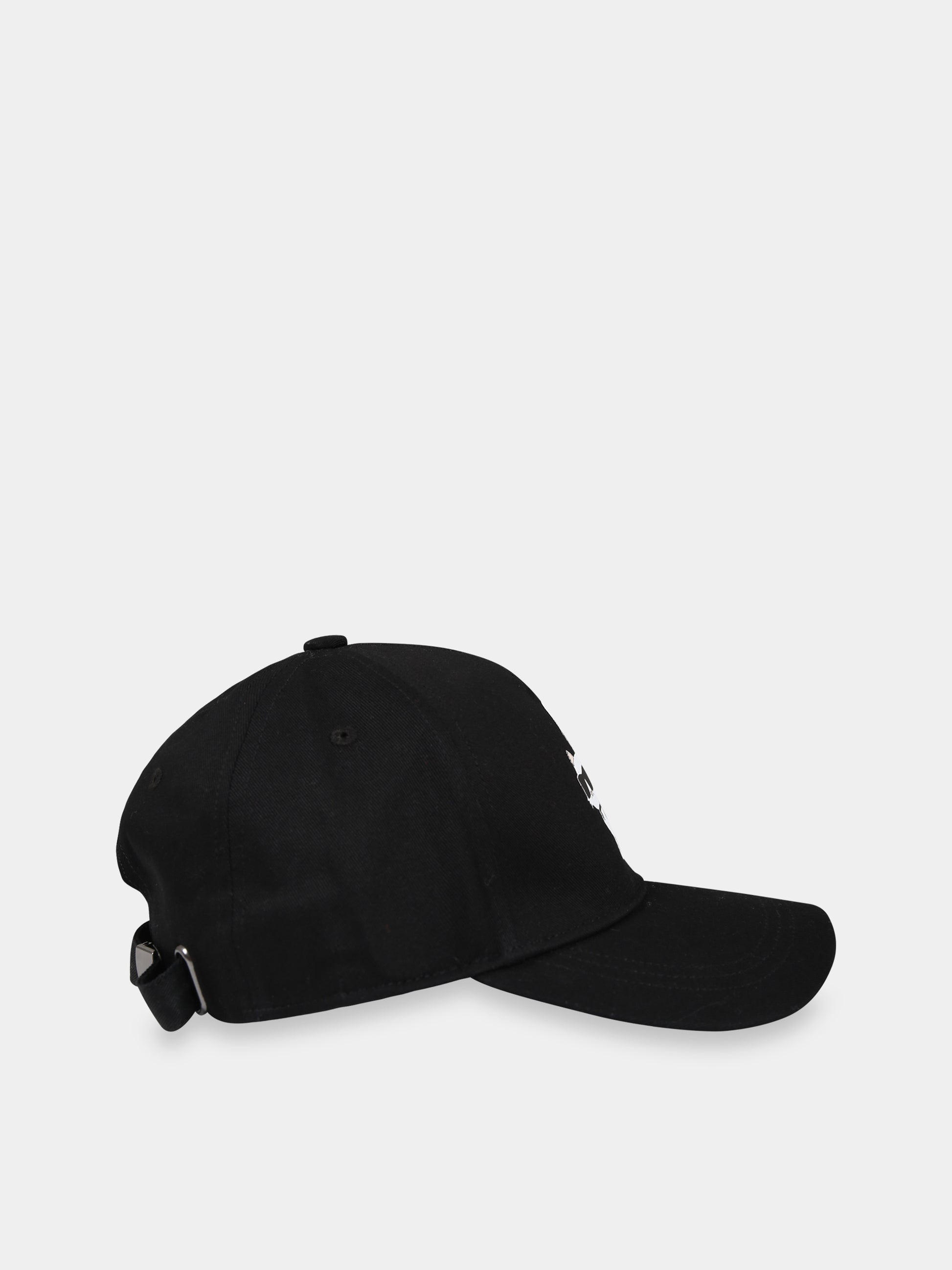 Cappello nero per bambini con stampa Karl Largerfeld, gatto e logo,Karl Lagerfeld Kids,Z11054 09B