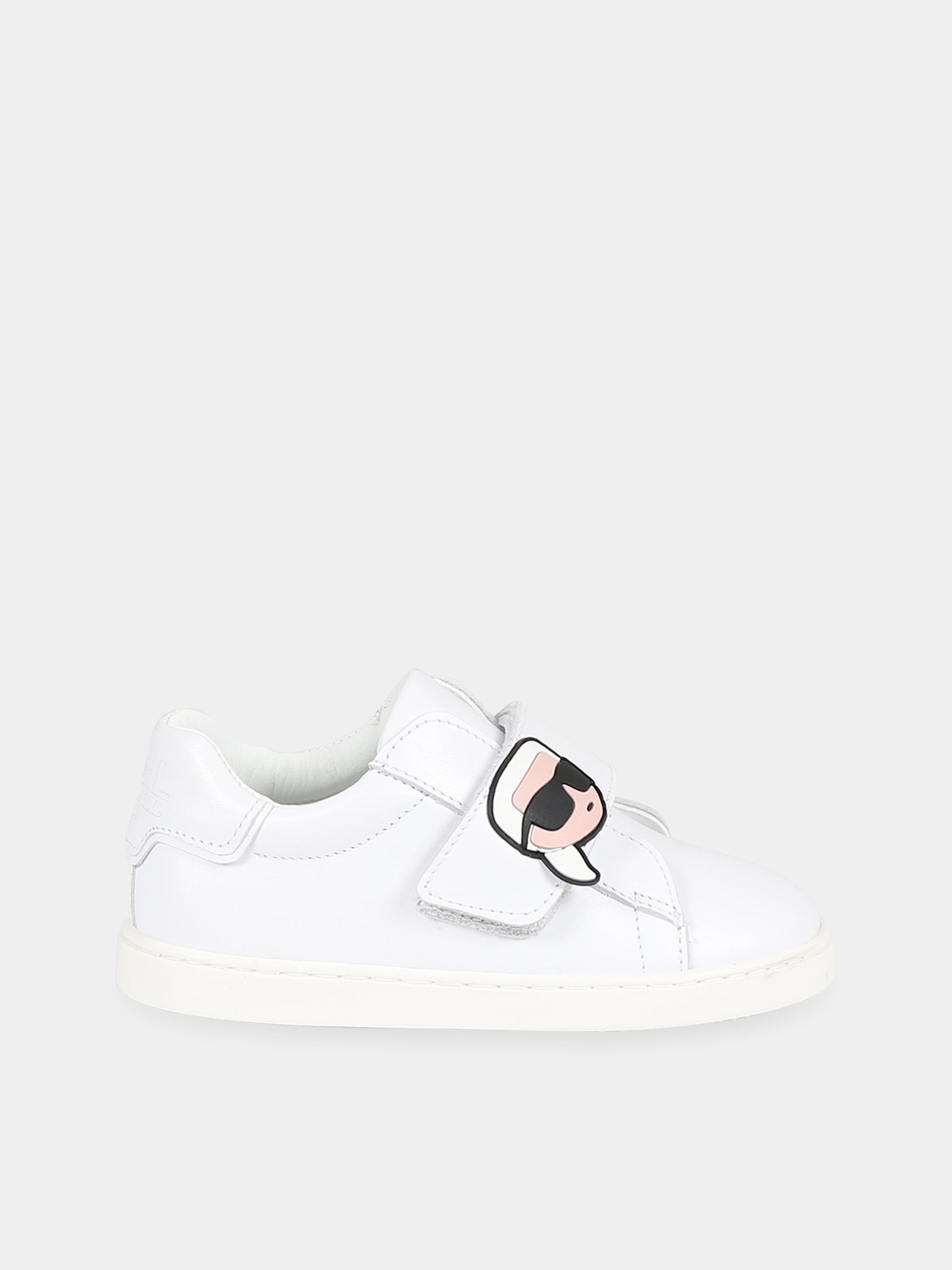 Sneakers bianco per neonato con patch  Karl Lagerfeld e logo,Karl Lagerfeld Kids,Z09005 10B