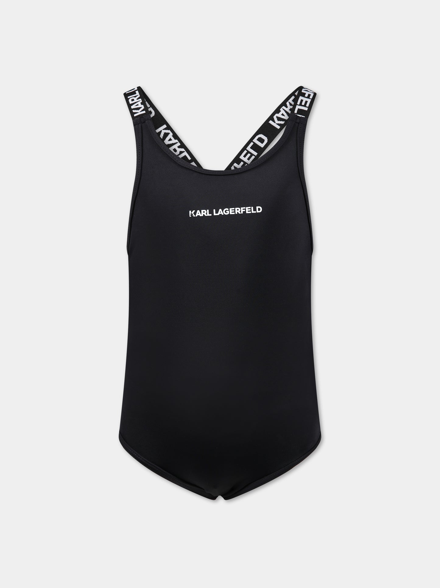 Costume nero per bambina con logo,Karl Lagerfeld Kids,Z10161 09B
