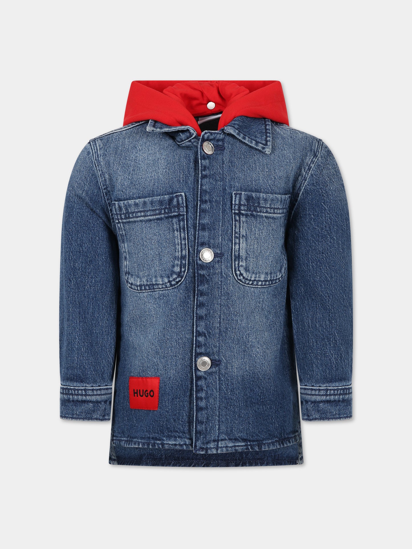 Giubbotto blu per bambino con logo,Hugo,G26108 Z25