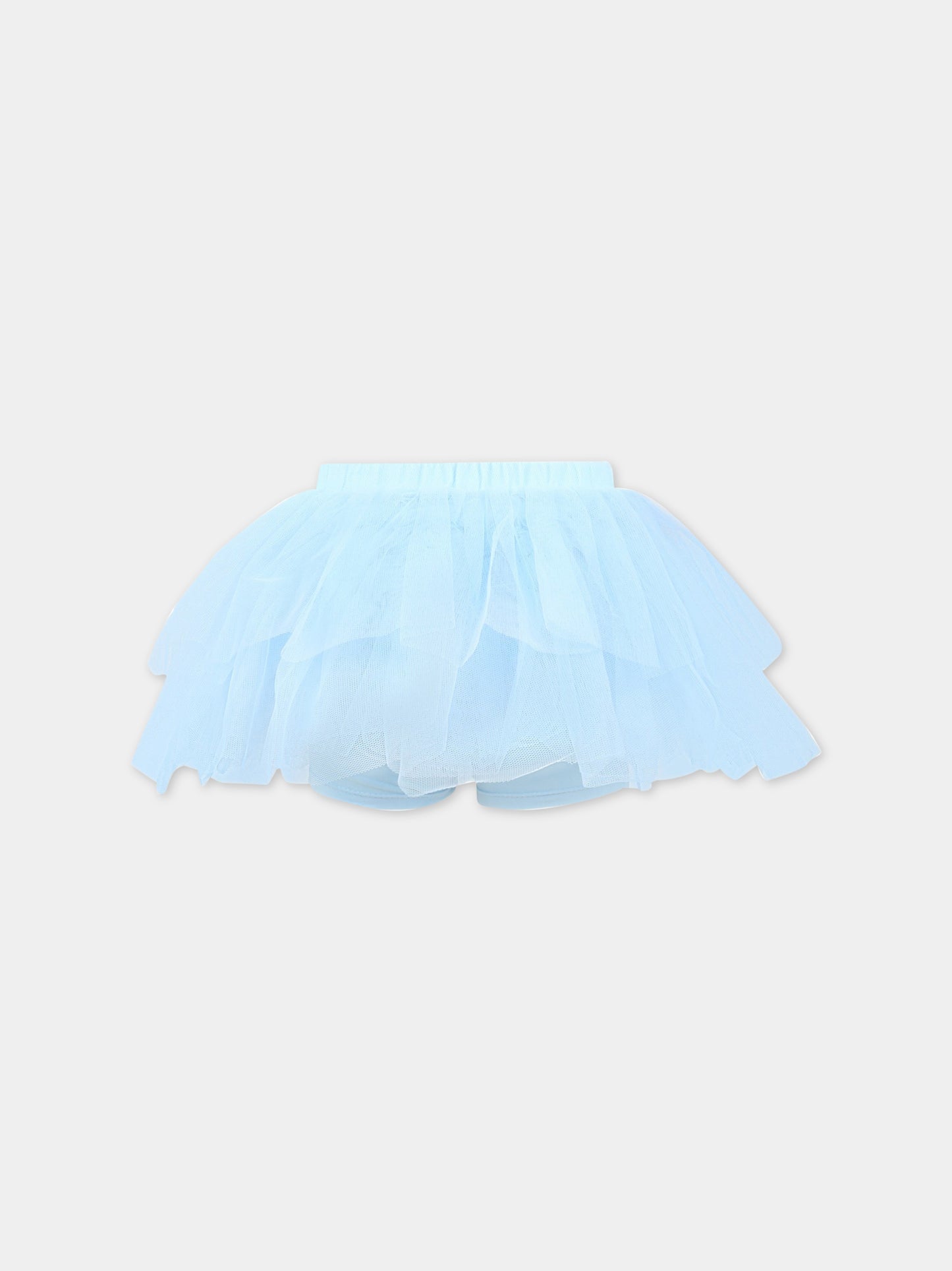 Gonna celeste per bambina con tulle,Philosophy,PJGO81 TU74 9012