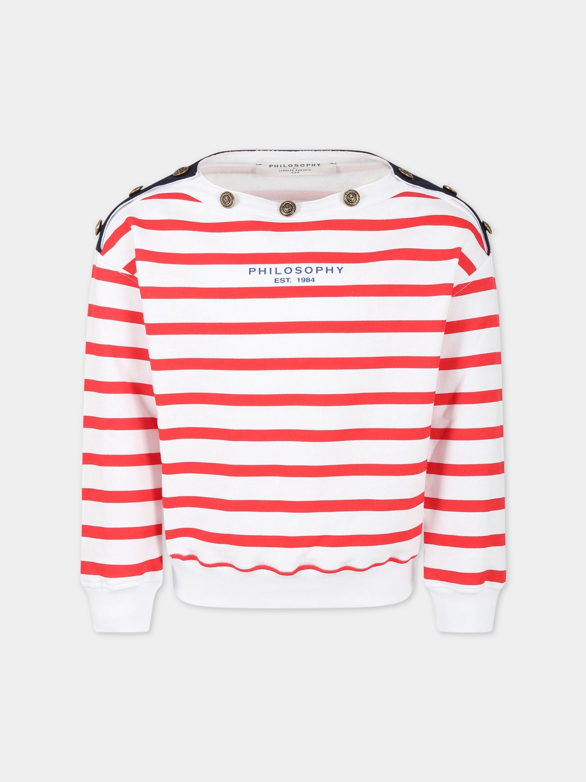 Felpa multicolor per bambina con logo,Philosophy,PJFE125 FE144 B020