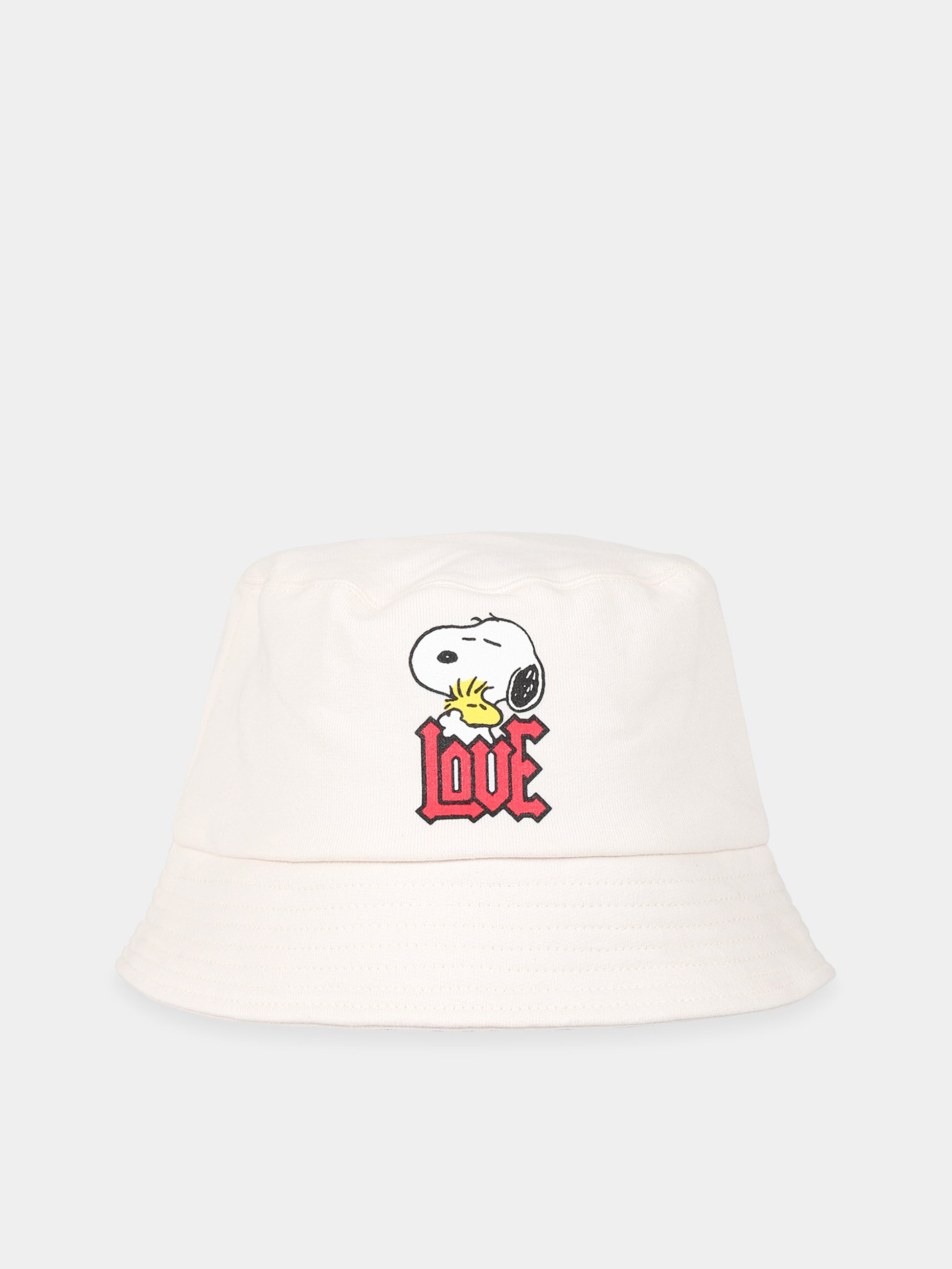 Cloche bianca per bambina con stampa e scritta  Love ,Philosophy,PJCP30 FE144 0025