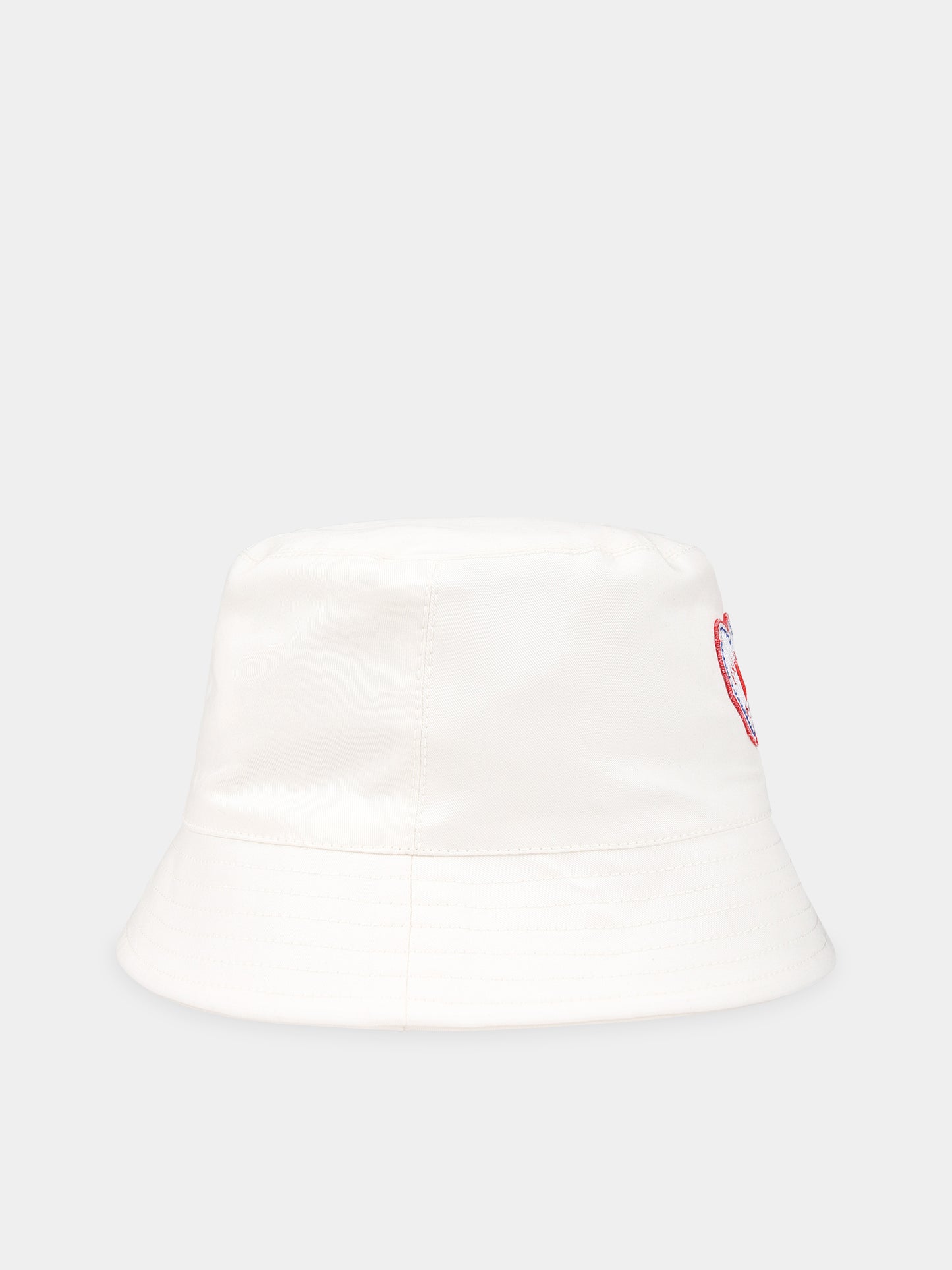 Cloche bianco per bambina con patch cuore e logo,Philosophy,PJCP29 CE234 0001