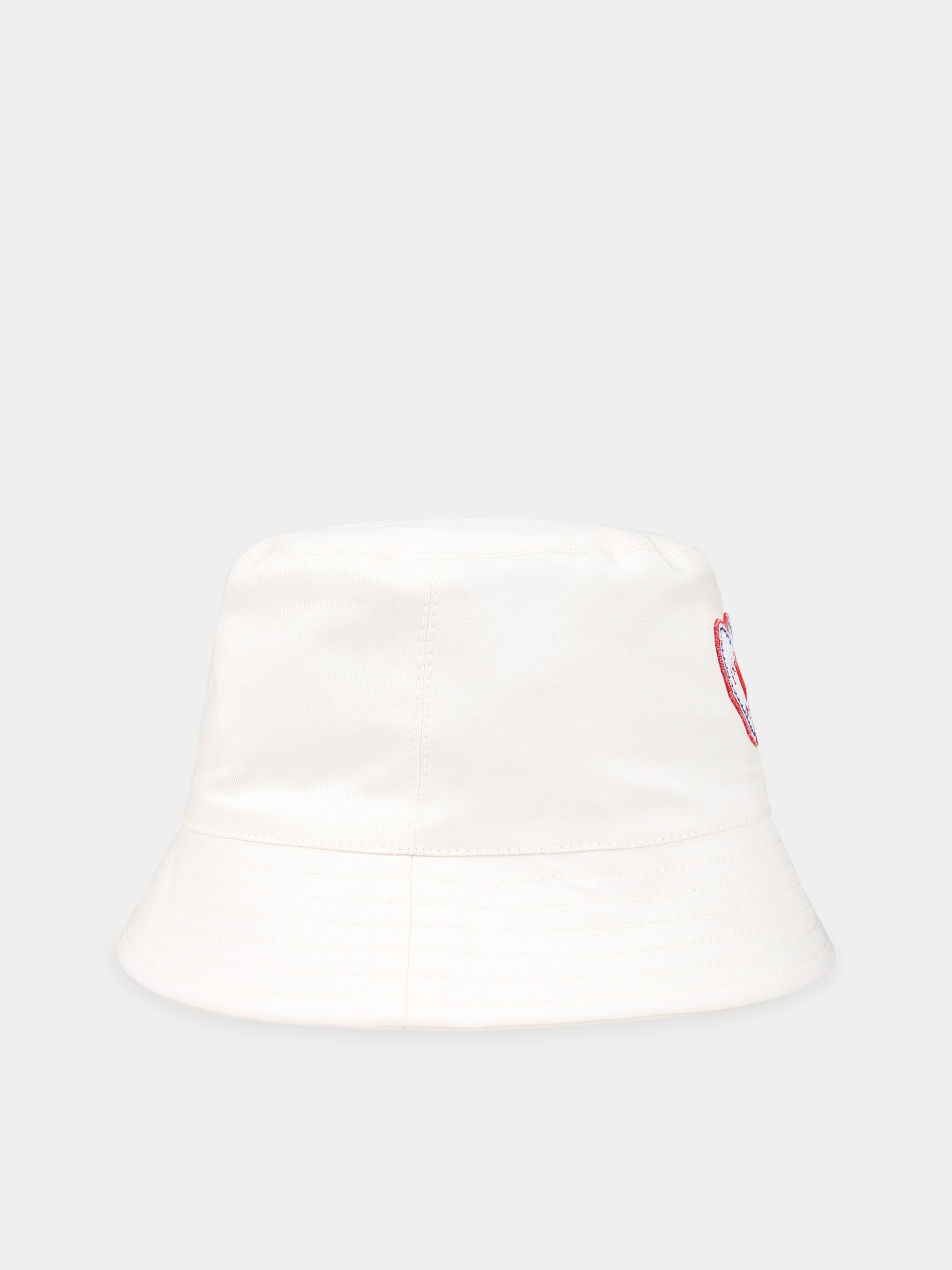 Cloche bianco per bambina con patch cuore e logo,Philosophy,PJCP29 CE234 0001