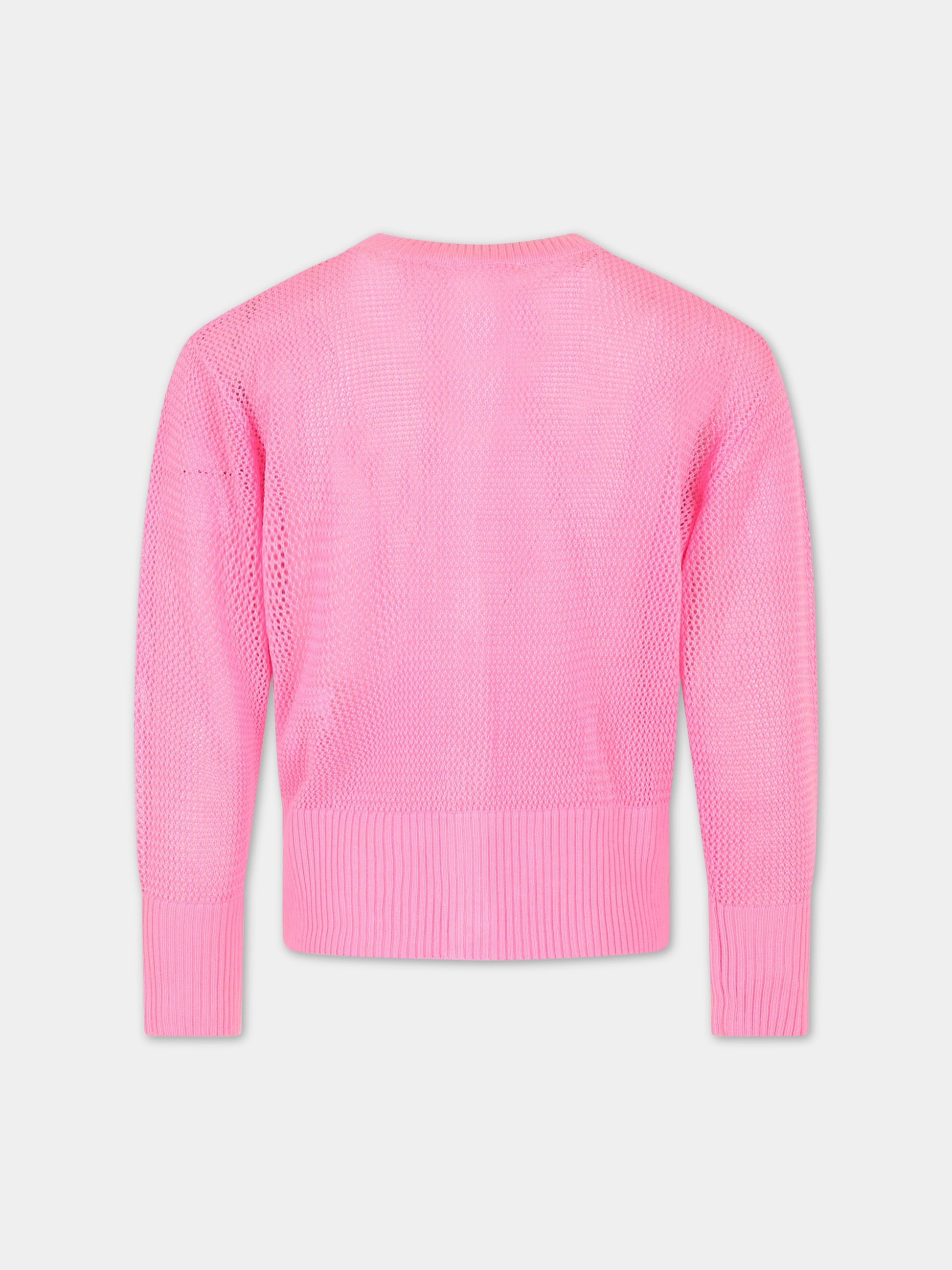 Cardigan rosa per bambina con cuore,Billieblush,U15A84 462