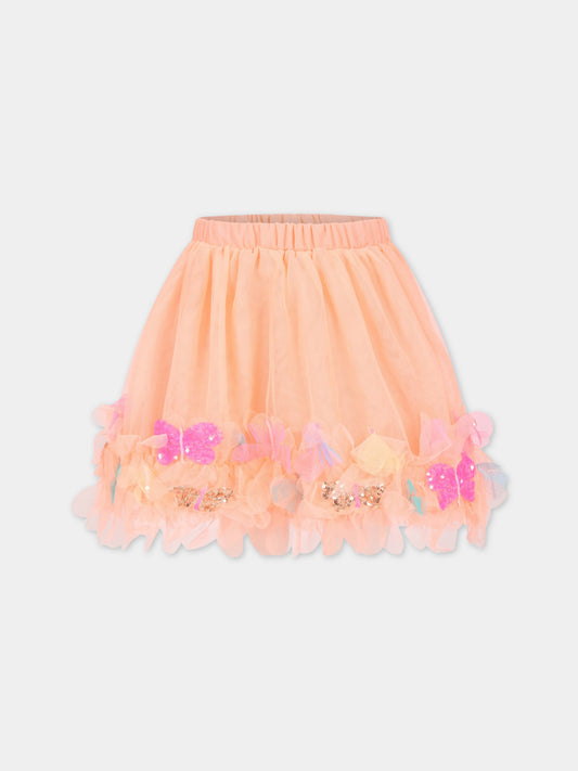Gonna arancione per bambina con farfalle,Billieblush,U13337 439