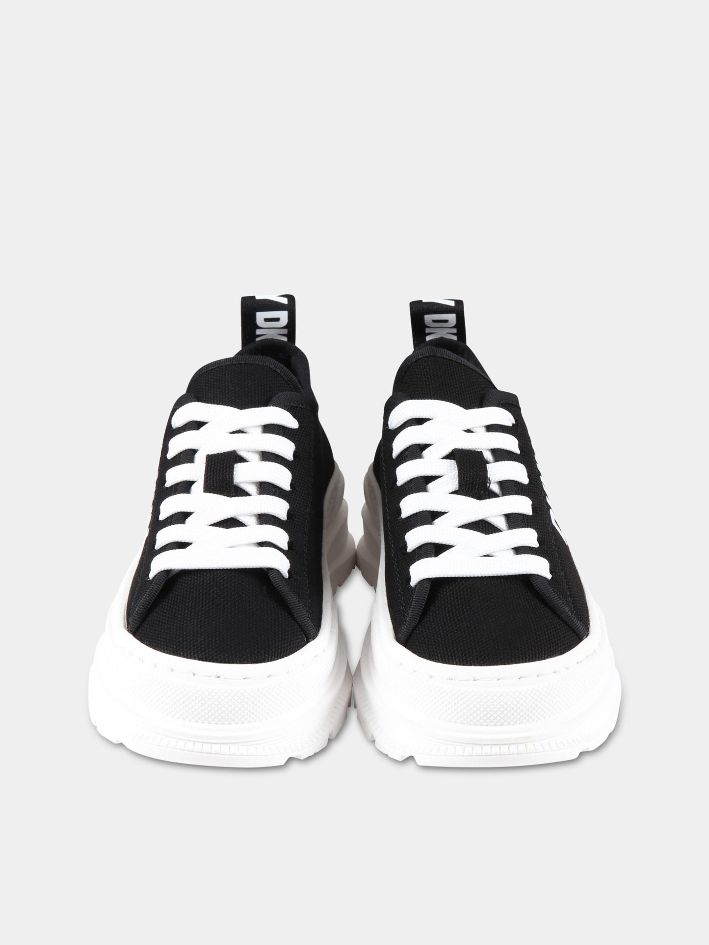Sneakers nere per bambina con logo bianco,Dkny,D39107 09B