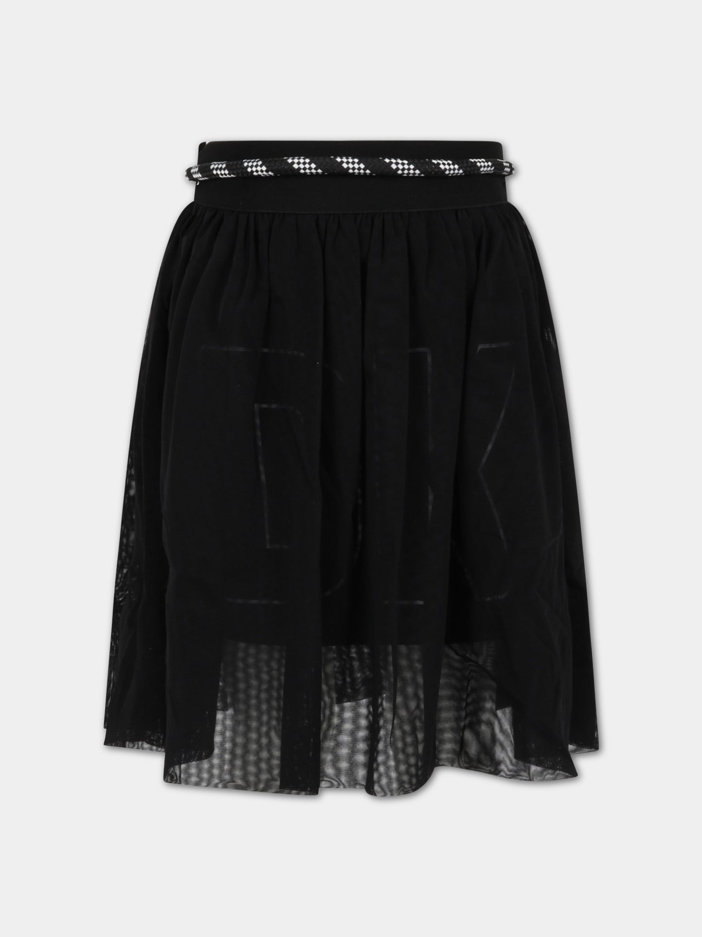 Gonna nera per bambina con logo bianco,Dkny,D3360609B