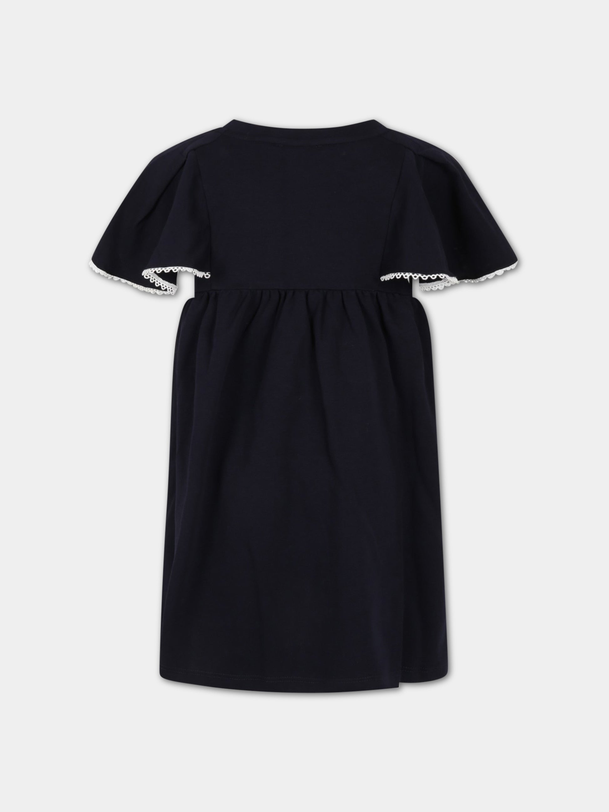 Vestito blu per bambina con logo,Chloé Kids,C12926 859