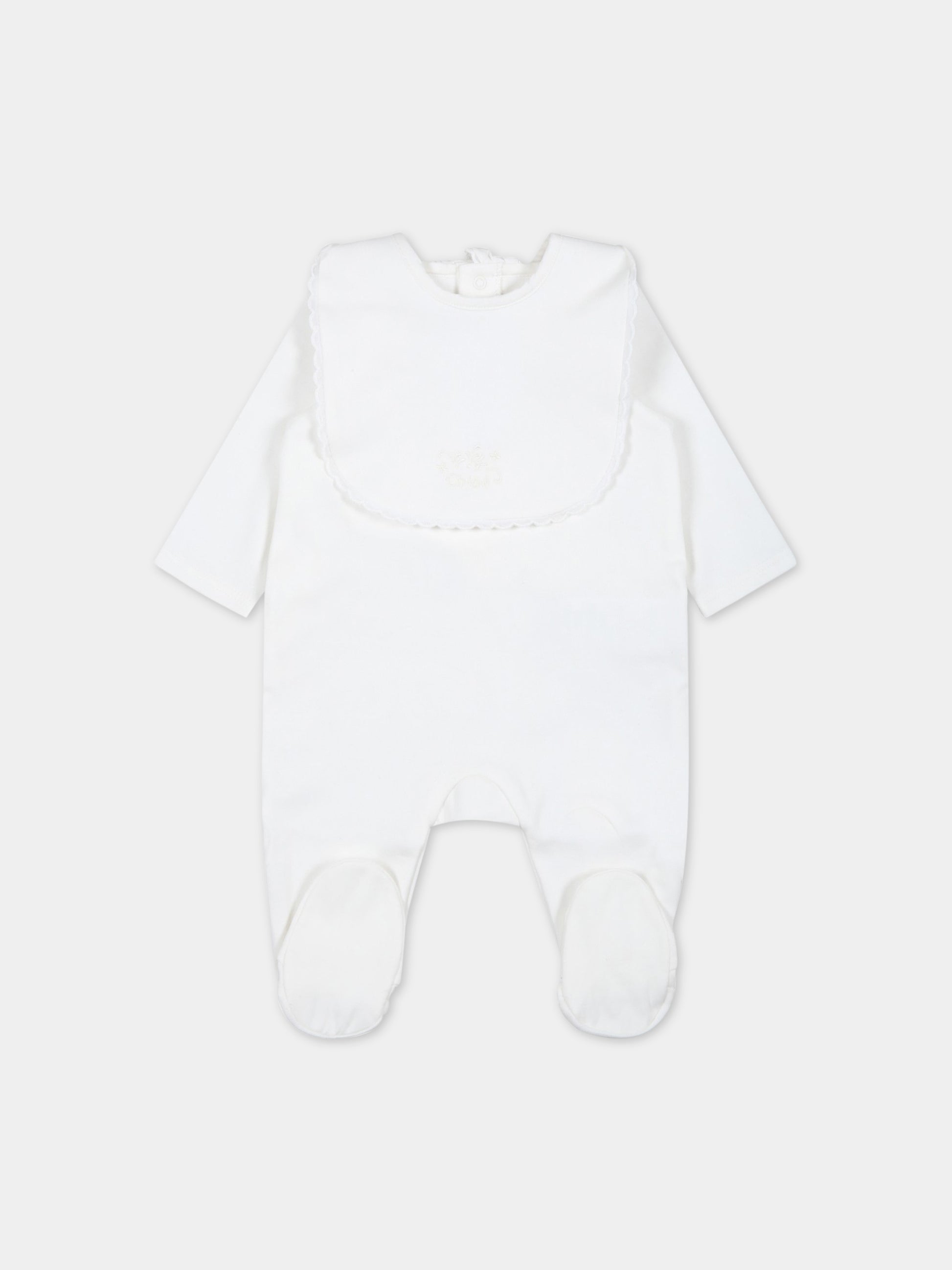 Set bianco per neonata con logo,Chloé Kids,C97302 117