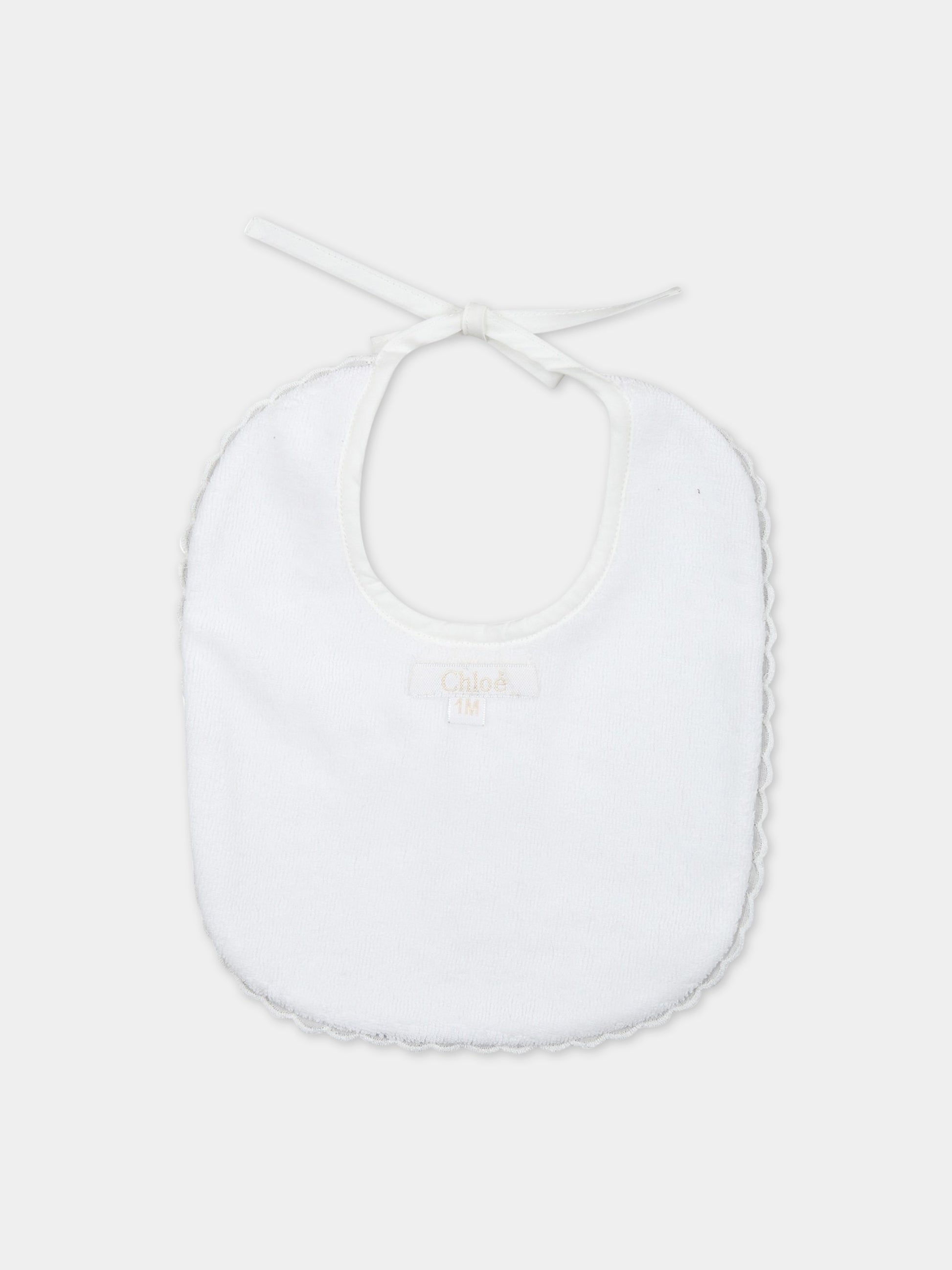 Set bianco per neonata con logo,Chloé Kids,C97302 117