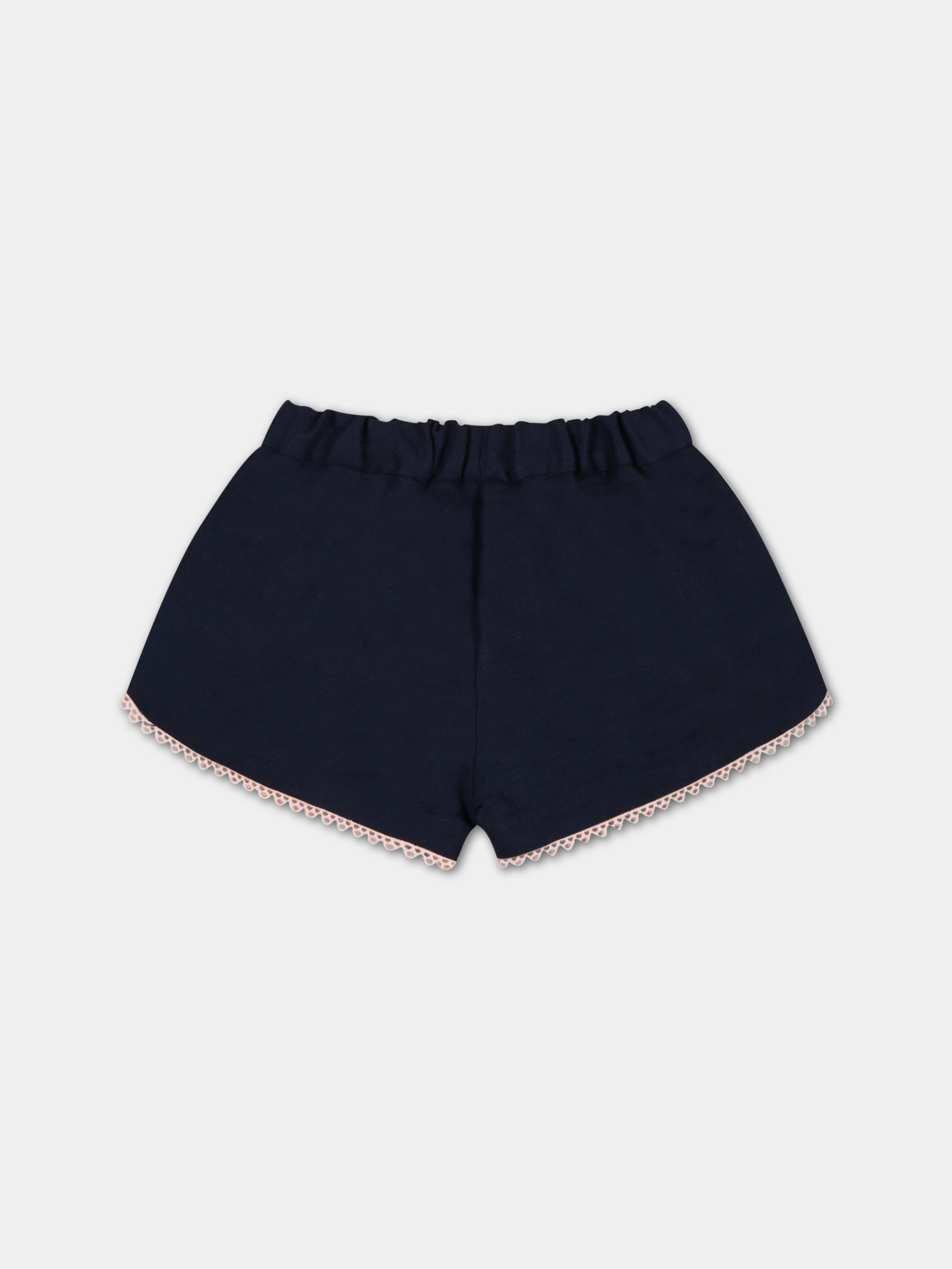 Shorts blu per neonata,Chloé Kids,C04334 859